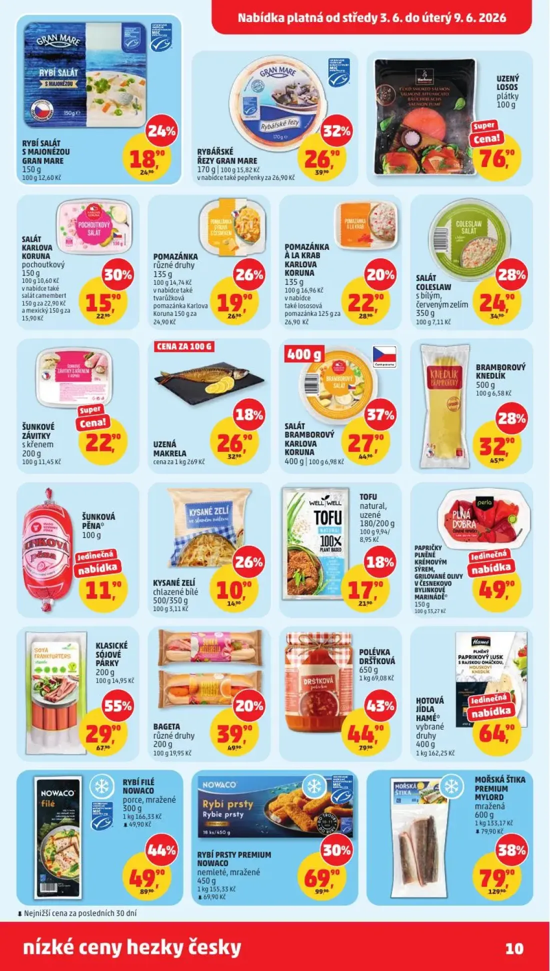 PENNY leták, strana 10 z 31 — MOŘSKÁ ŠTIKA PREMIUM MYLORD mražená, RYBÍ FILÉ NOWACO porce, mražené, RYBÍ PRSTY PREMIUM NOWAC…
