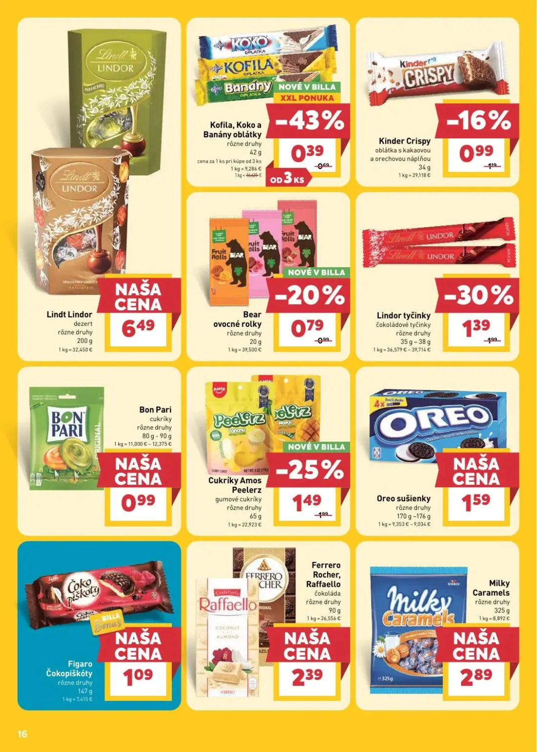 Billa leták, strana 16 z 29 — Lindt Lindor