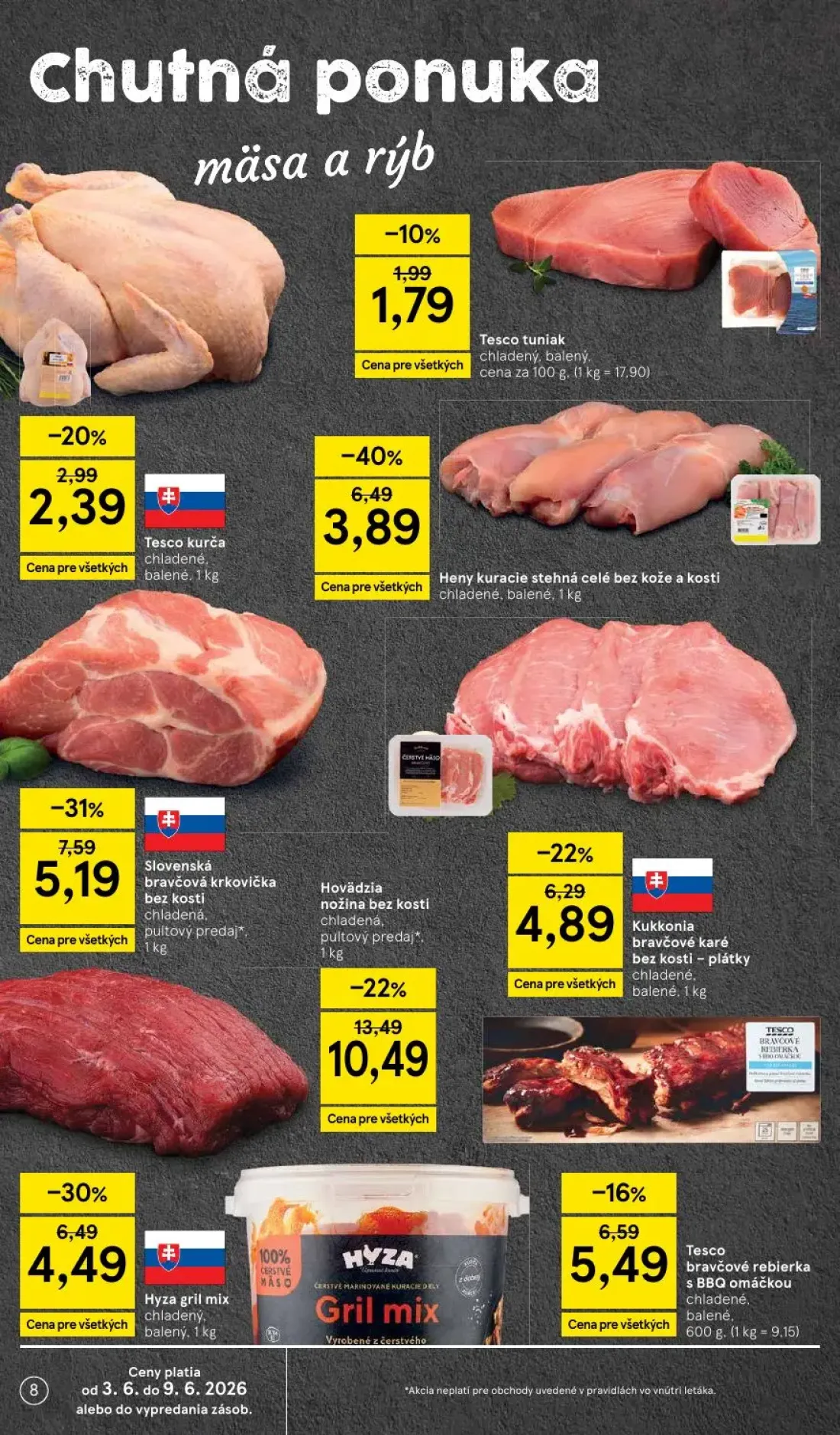 Tesco leták, strana 8 z 52 — Hyza gril mix chladený, balený