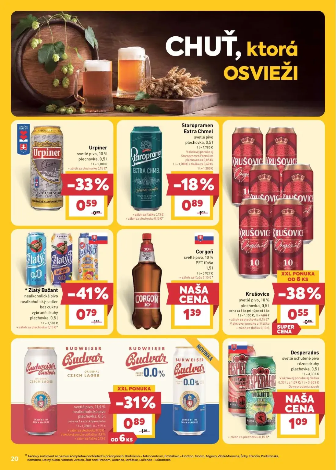 Billa leták, strana 20 z 29 — Urpiner svetlé pivo, 10%