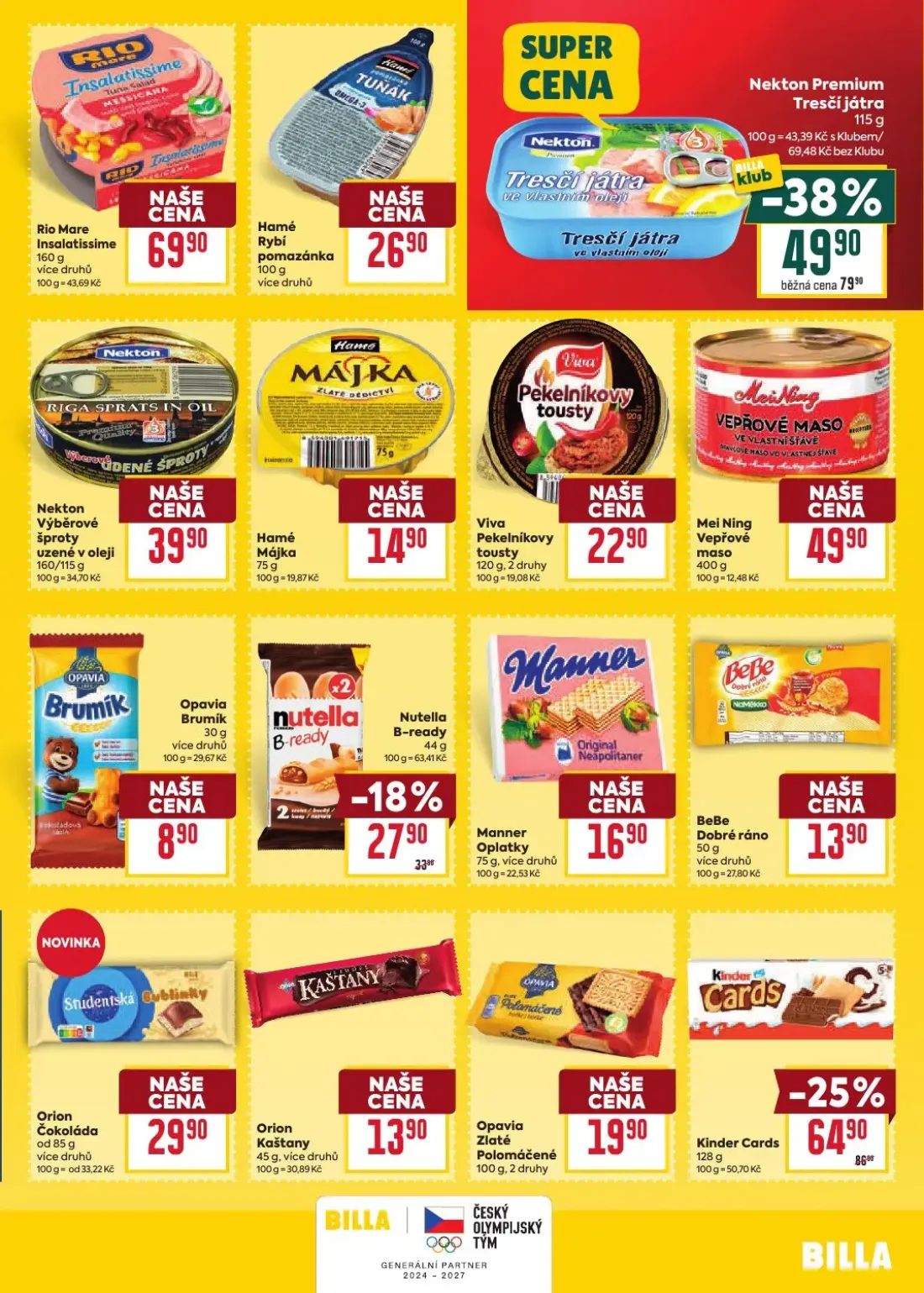 Billa leták, strana 23 z 34 — Nutella B-ready, Opavia Brumík, Manner Oplatky