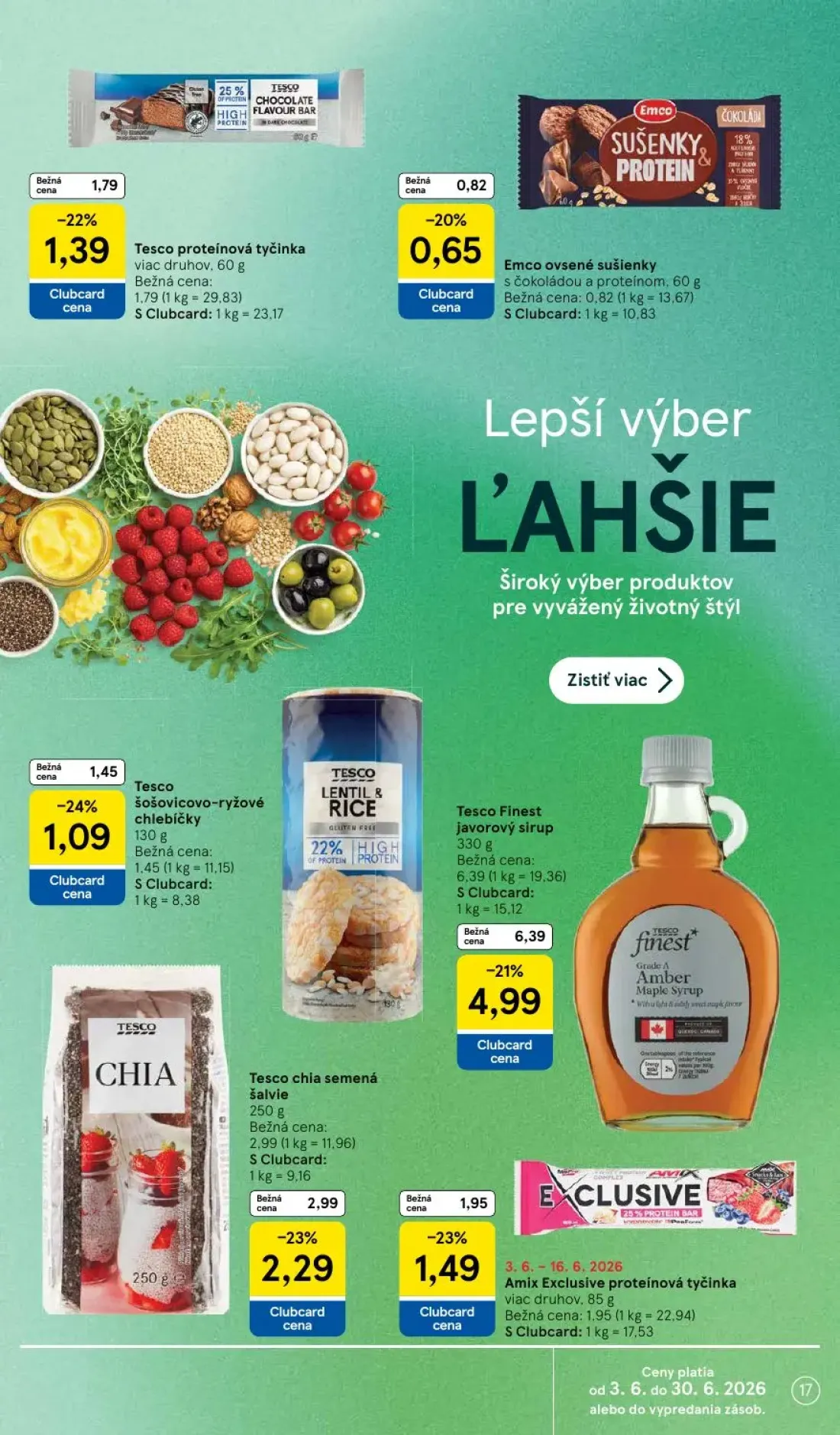 Tesco leták, strana 17 z 52 — Tesco proteínová tyčinka
