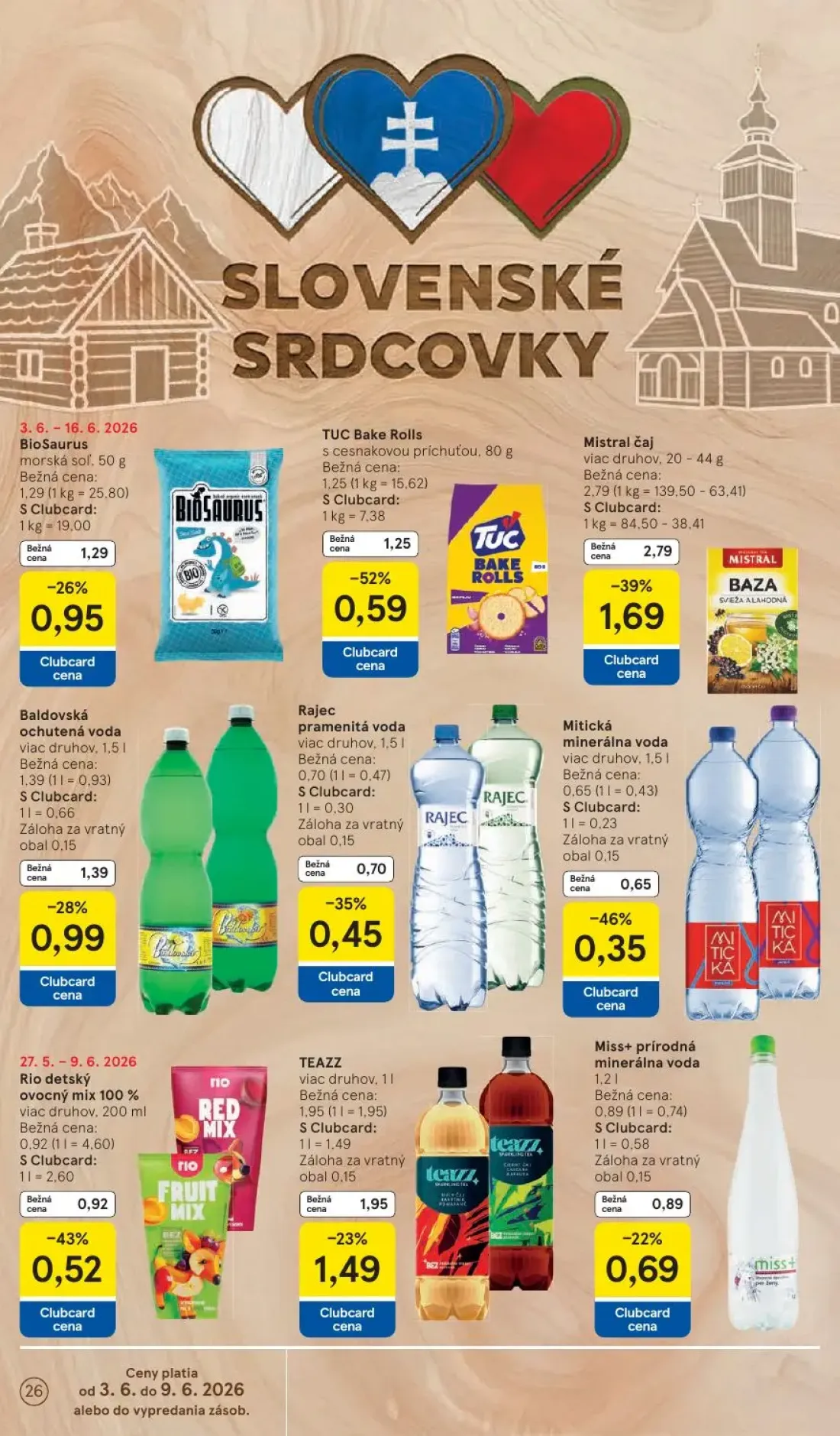 Tesco leták, strana 26 z 52 — Rajec pramenitá voda