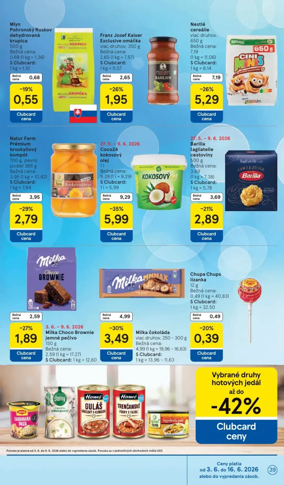 Tesco leták, strana 39 z 52 — Milka čokoláda, Milka Choco Brownie jemné pečivo