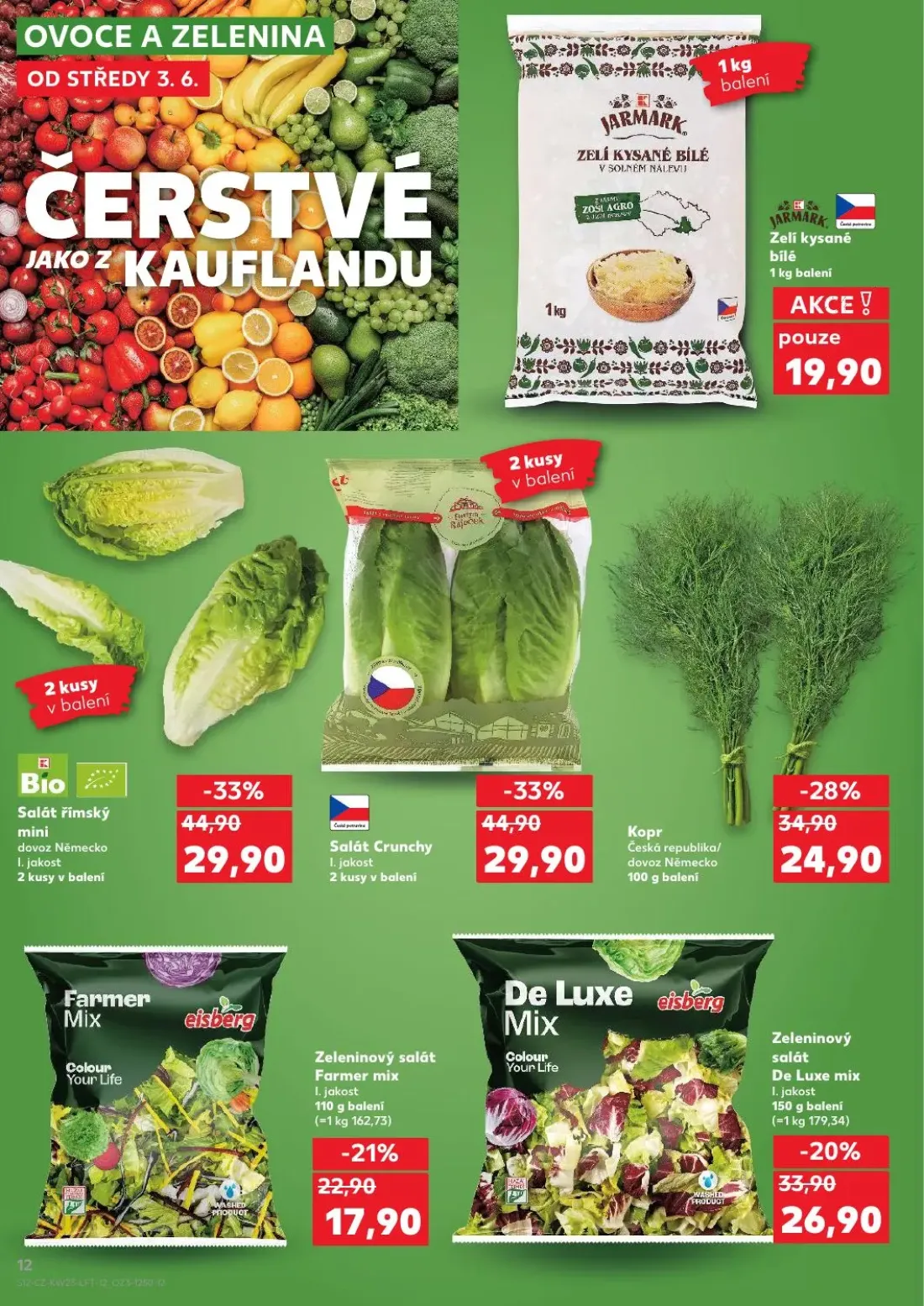Kaufland leták, strana 12 z 54 — Salát římský mini, Salát Crunchy, Kopr
