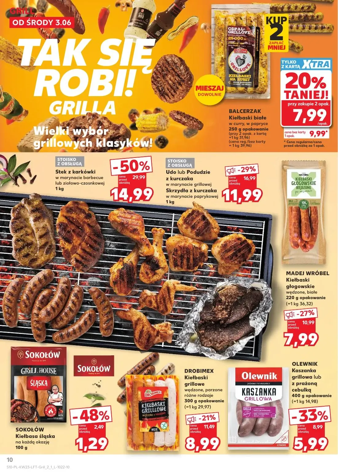 Kaufland gazetka, strona 10 z 74 — Stek z karkówki, Udo lub Podudzie z kurczaka, Kiełbaski głogowskie