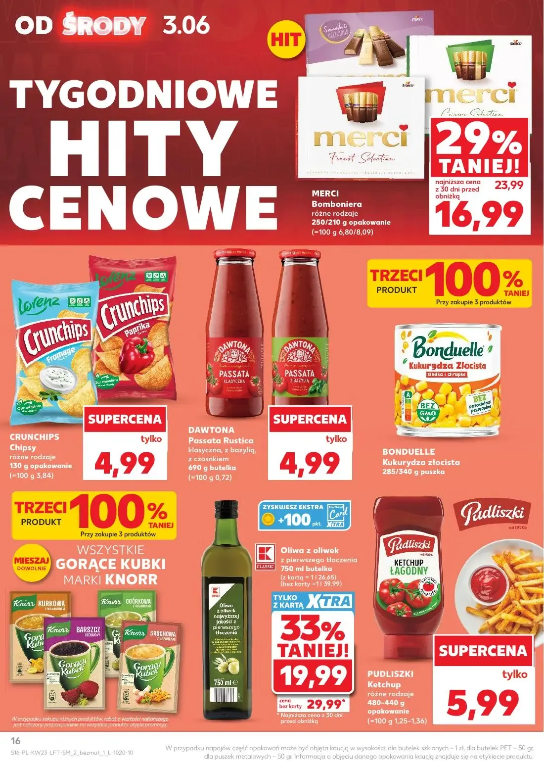 Kaufland gazetka, strona 16 z 74 — Oliwa z oliwek z pierwszego tłoczenia, MERCI Bomboniera, CRUNCHIPS Chipsy