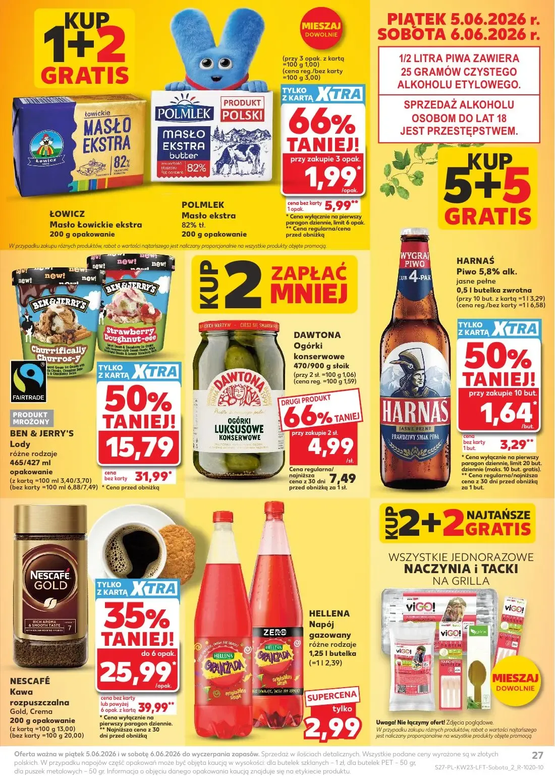 Kaufland gazetka, strona 27 z 74 — Lody, Masło Łowickie ekstra, Masło ekstra