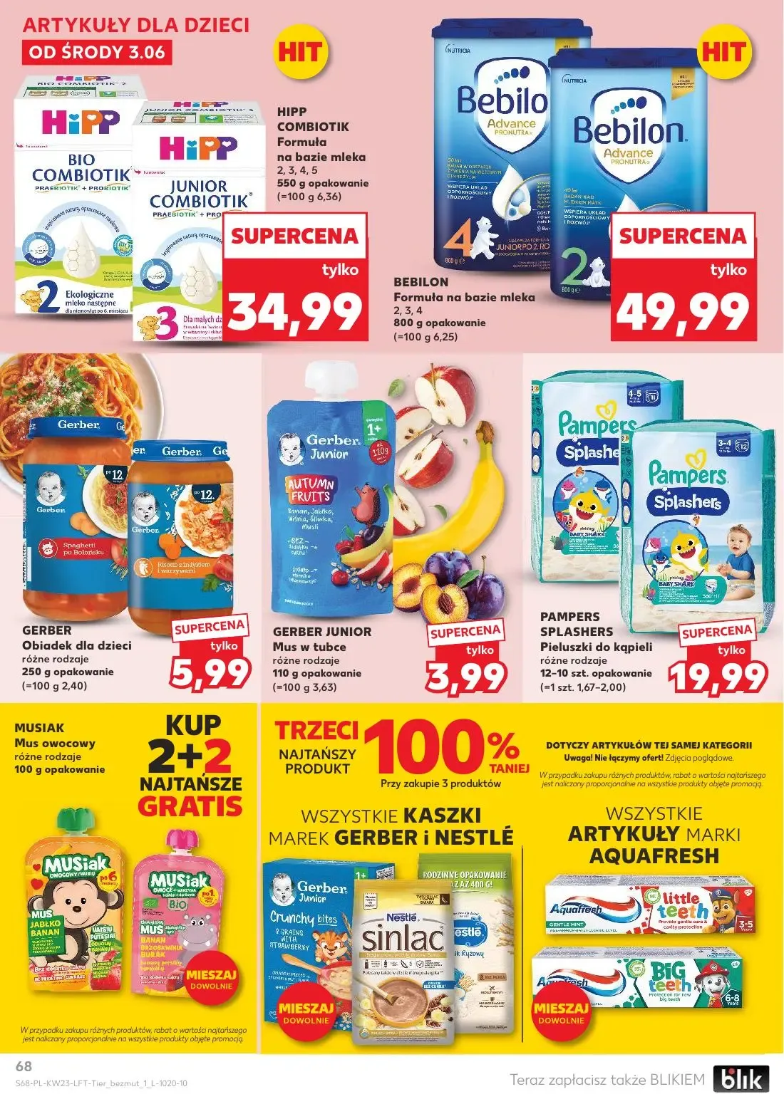 Kaufland gazetka, strona 68 z 74 — HIPP COMBIOTIK Formuła na bazie mleka 2, 3, 4, 5, BEBILON Formuła na bazie mleka 2, 3, 4,…