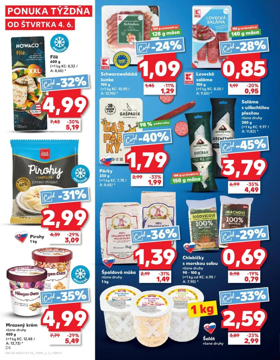 Kaufland leták, strana 24 z 76 — Mrazený krém, Filé