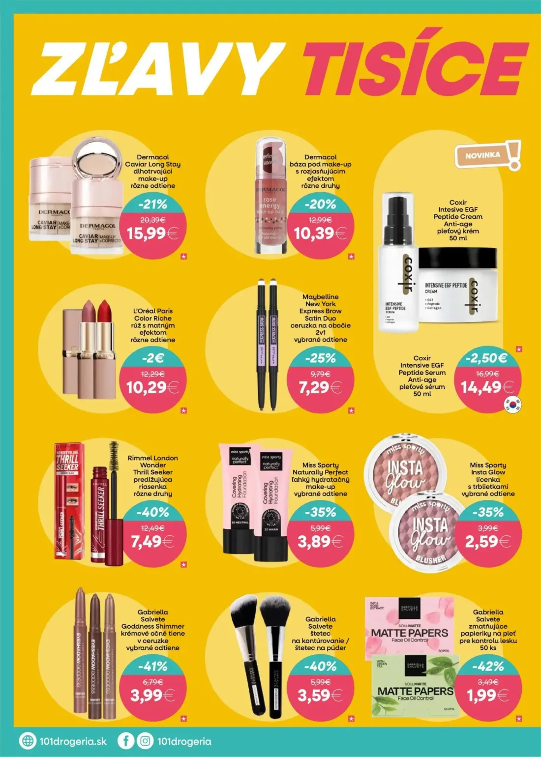 101 Drogerie leták, strana 4 z 8 — Rimmel London Wonder Thrill Seeker predlžujúca riasenka rôzne druhy, Dermacol Caviar Long…