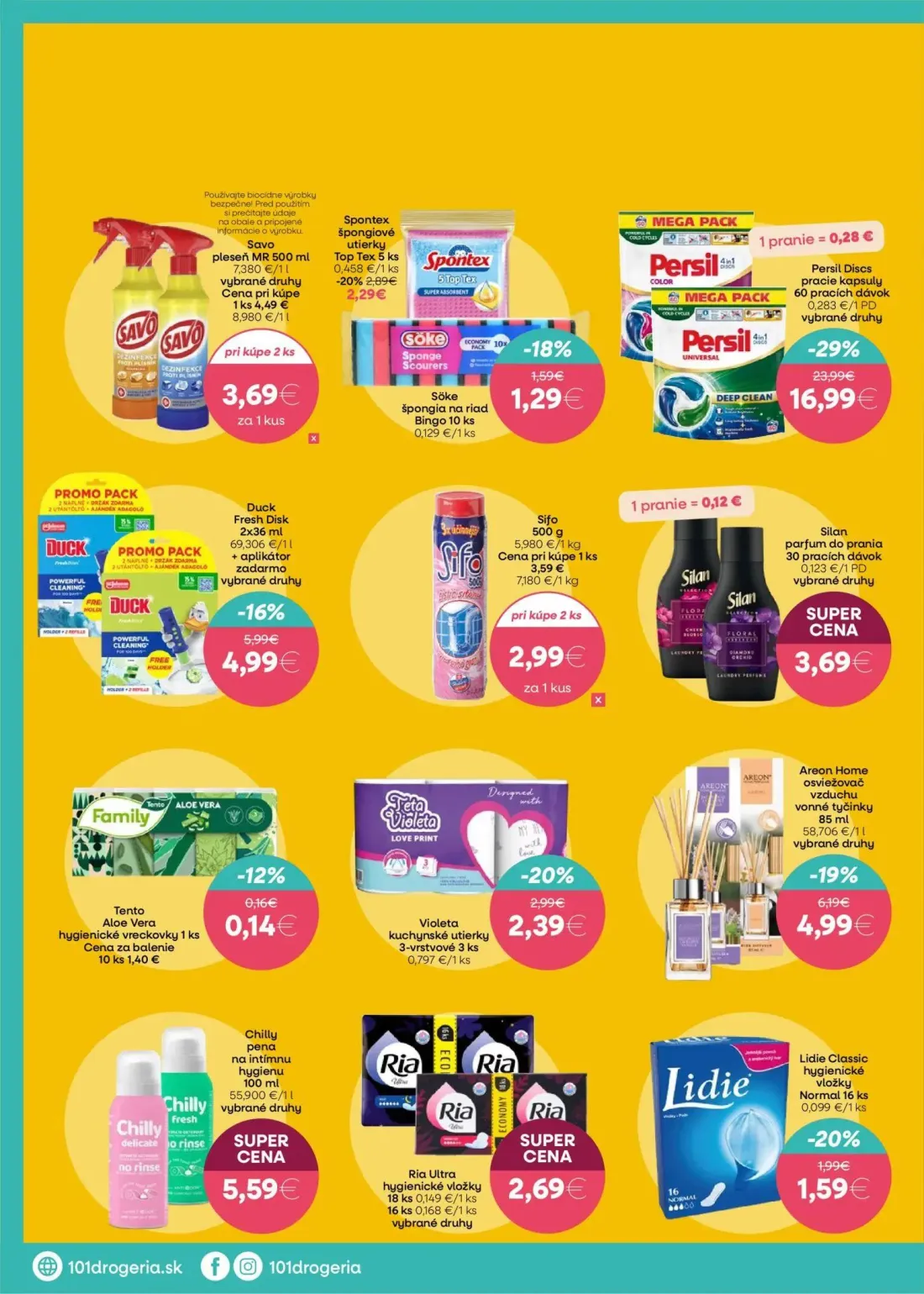 101 Drogerie leták, strana 6 z 8 — Persil Discs pracie kapsuly, Areon Home osviežovač vzduchu vonné tyčinky, Duck Fresh Disk