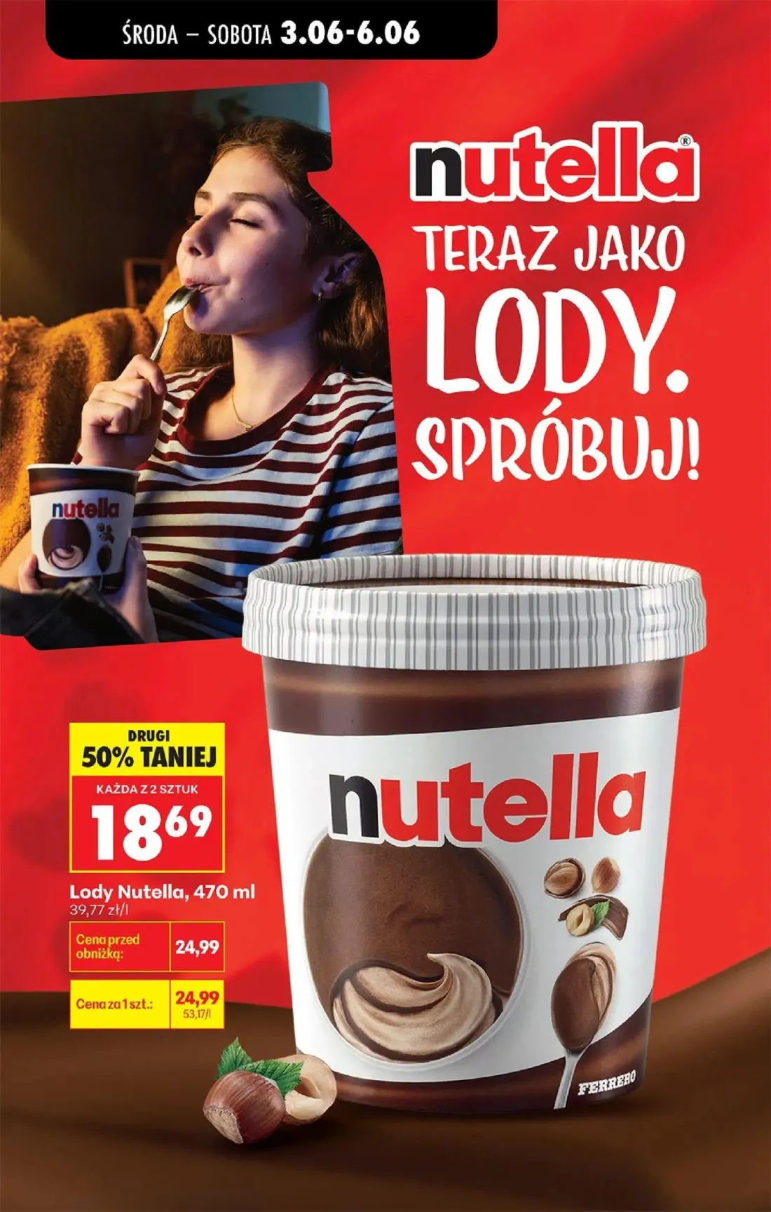 Biedronka gazetka, strona 52 z 76 — Lody Nutella