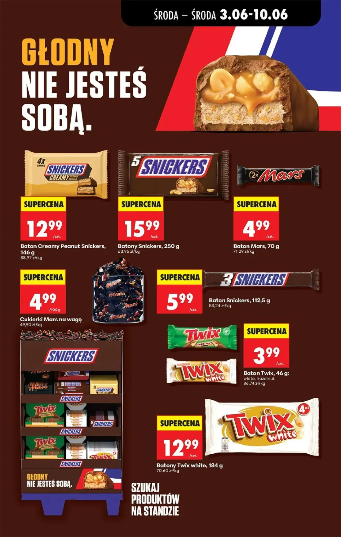 Biedronka gazetka, strona 57 z 76 — Baton Creamy Peanut Snickers, Batony Snickers, Baton Mars