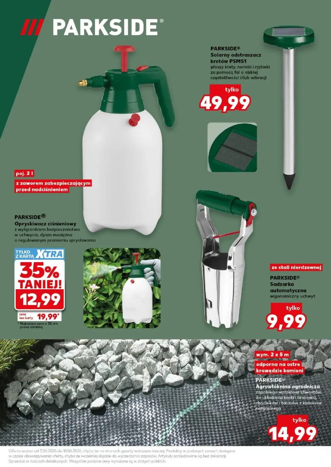 Kaufland gazetka, strona 5 z 22 — Opryskiwacz ciśnieniowy, Solarny odstraszacz kretów PSMS1, Sadzarka
