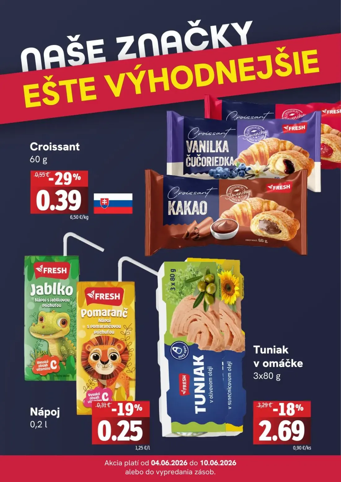 Terno leták, strana 4 z 4 — Tuniak v omáčke, Croissant, Nápoj