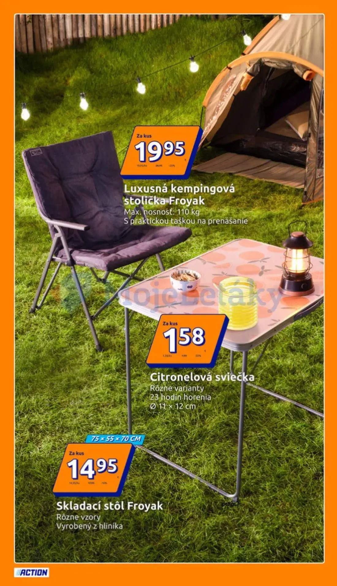 Terno leták, strana 5 z 30 — Luxusná kempingová stolička Froyak, Skladací stôl Froyak, Citronelová sviečka