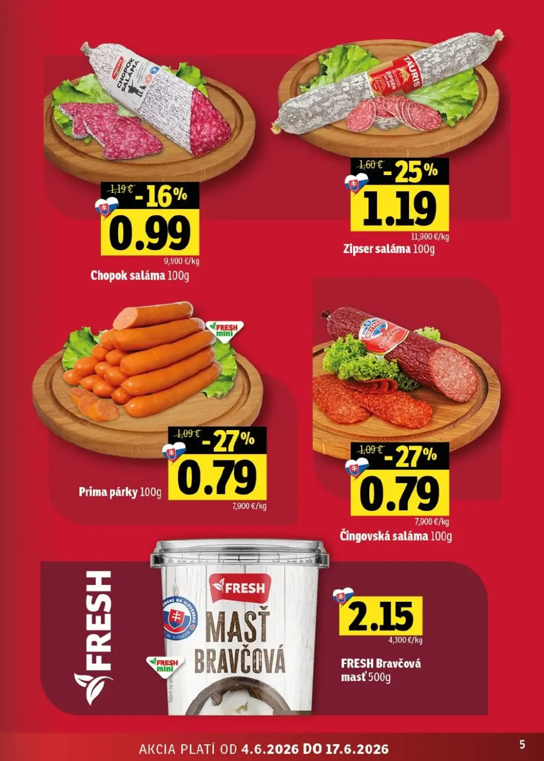Terno leták, strana 5 z 56 — Zipser saláma, Prima párky, Čingovská saláma