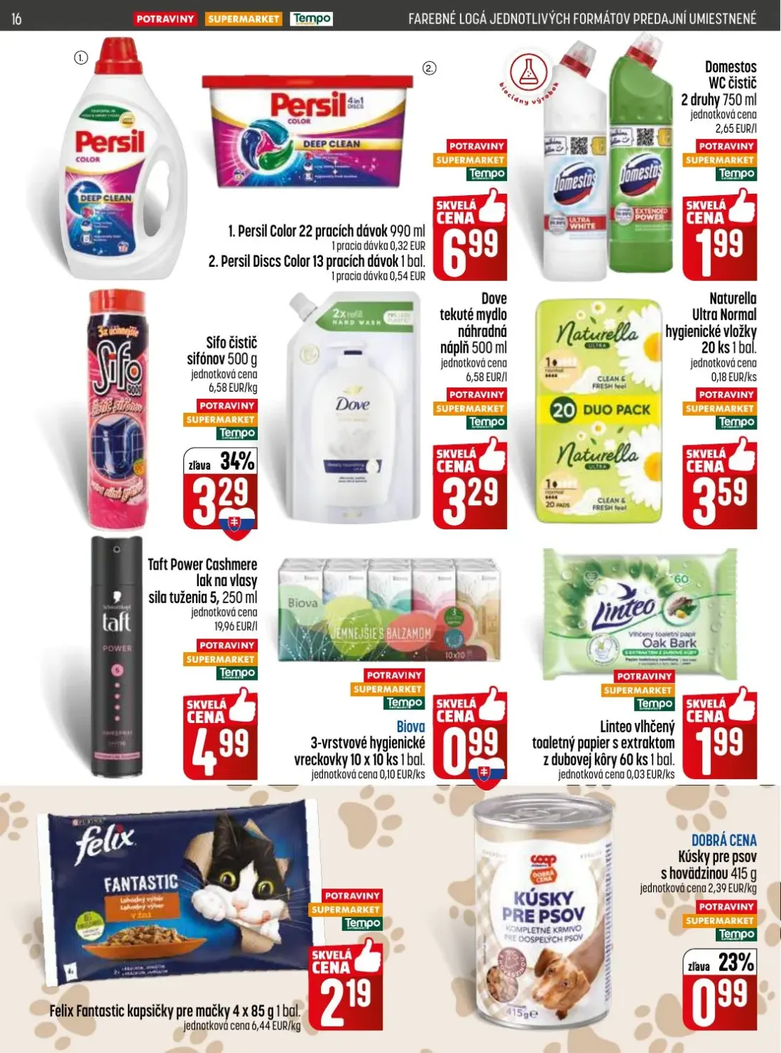 Coop Jednota leták, strana 16 z 32 — Persil Color, Persil Discs Color, Domestos WC čistič