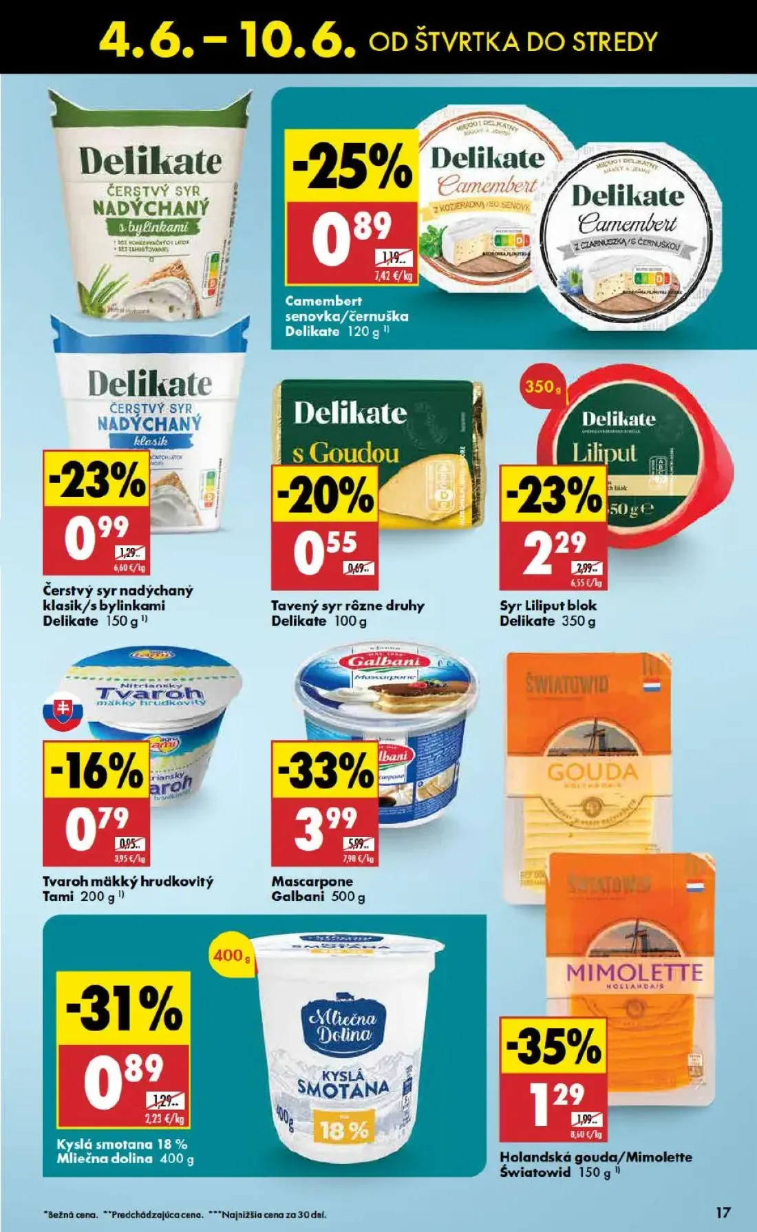 Terno leták, strana 17 z 48 — Galbani Mascarpone, Delikate Syr Liliput blok, Światowid Holandská gouda/Mimolette