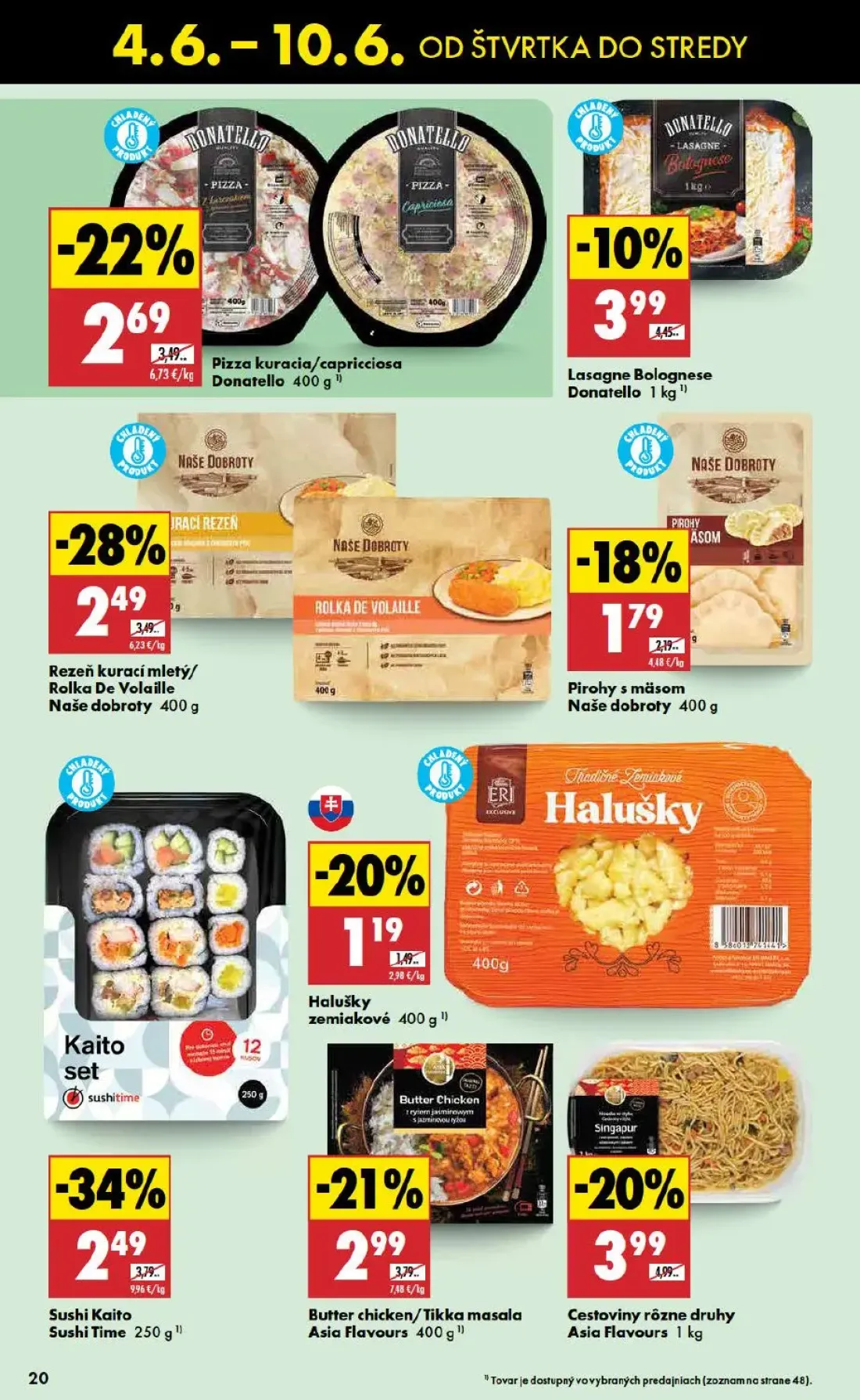 Terno leták, strana 20 z 48 — Halušky zemiakové, Butter chicken/Tikka masala Asia Flavours, Sushi Kaito Sushi Time