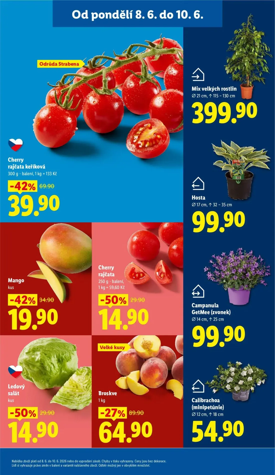 Lidl leták, strana 13 z 55 — Mango, Ledový salát, Cherry rajčata keříková