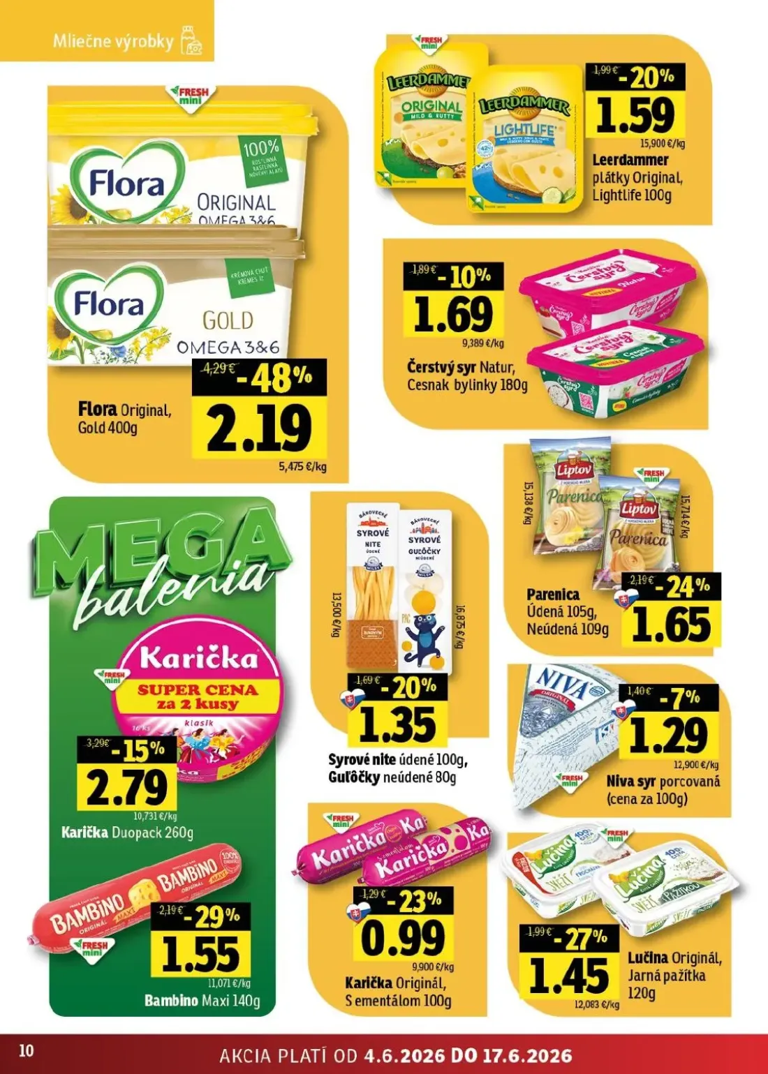 Fresh - západ leták, strana 10 z 52 — Flora Original, Gold, Bambino Maxi, Parenica Údená, Neúdená