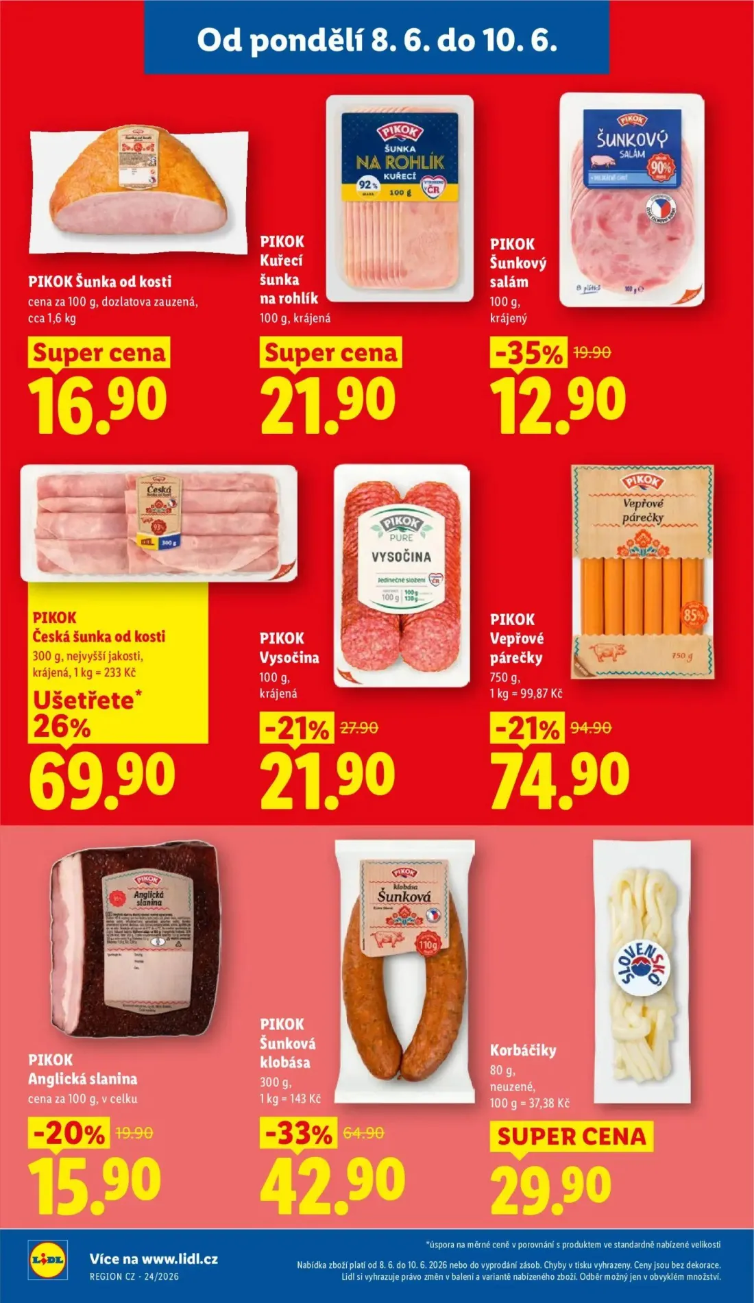 Lidl leták, strana 16 z 55 — PIKOK Šunková klobása, PIKOK Vepřové párečky, PIKOK Šunkový salám