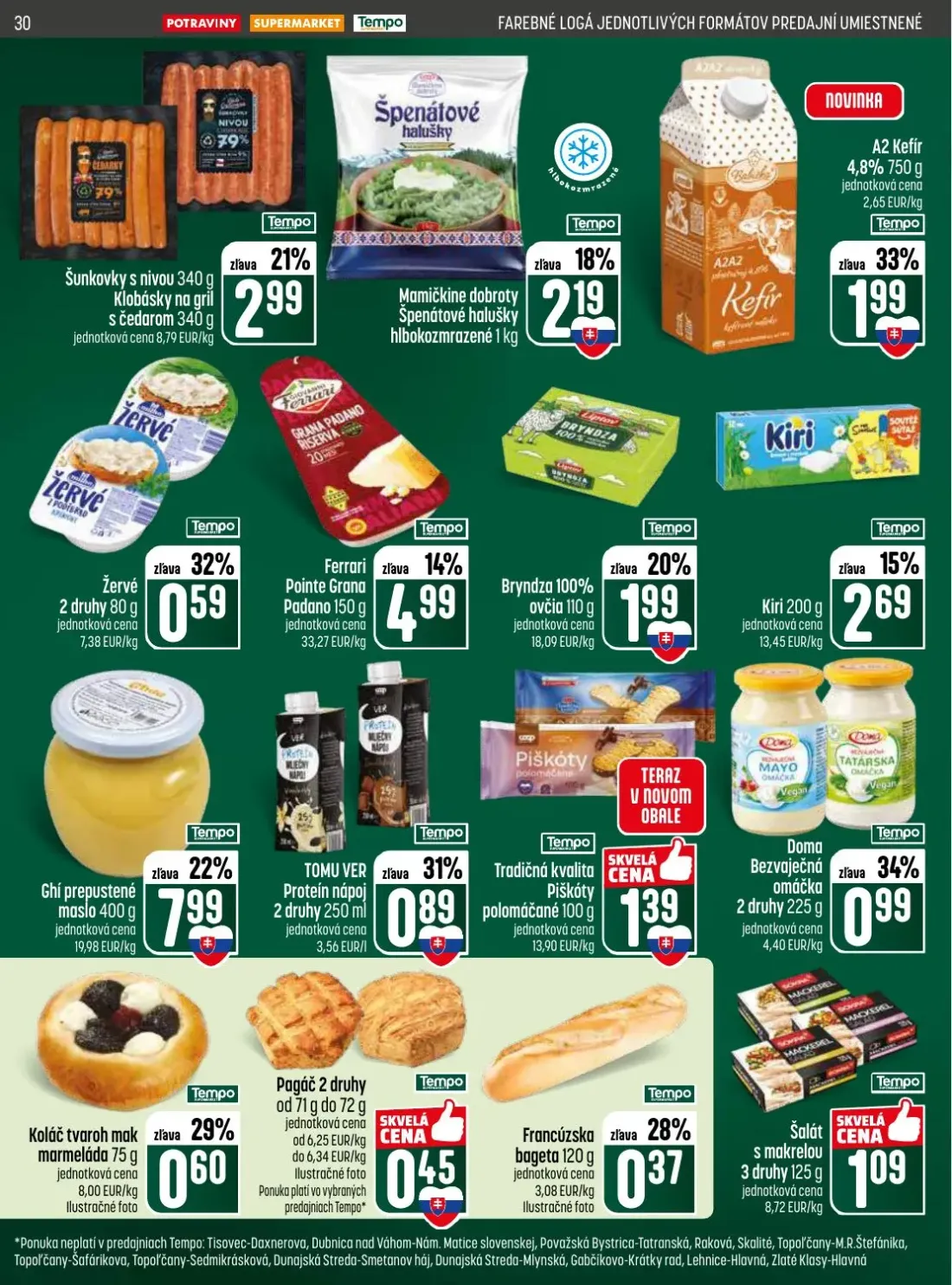 Coop Jednota leták, strana 30 z 32 — Tradičná kvalita Piškóty polomáčané, Francúzska bageta