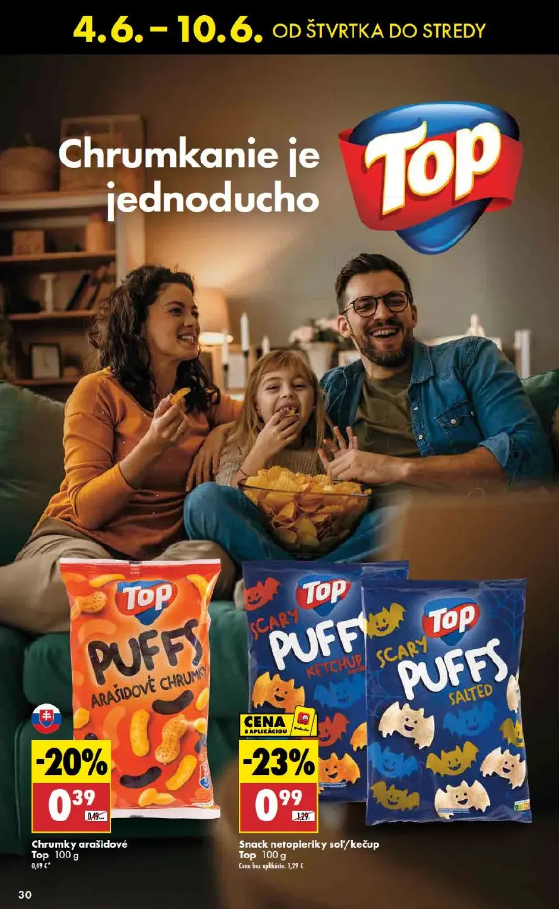 Terno leták, strana 30 z 48 — Snack netopieriky soľ/kečup Top, Chrumky arašidové Top