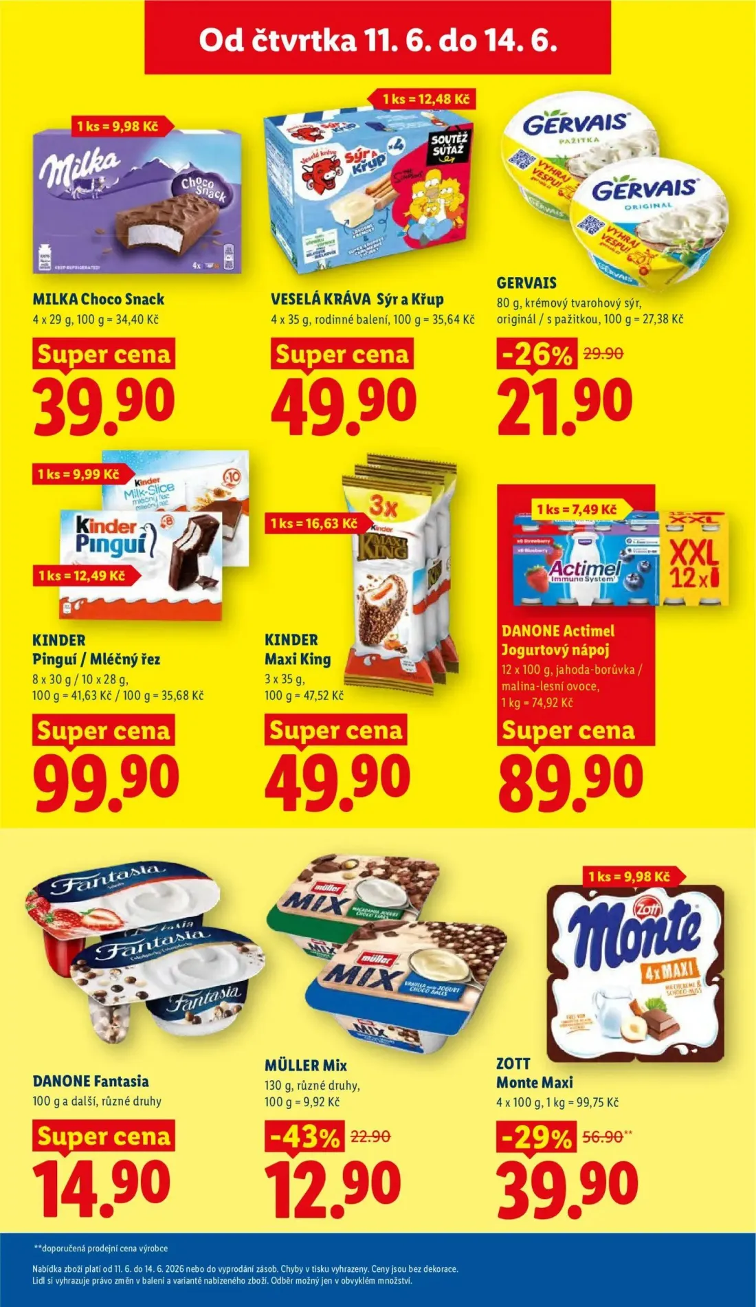 Lidl leták, strana 21 z 57 — ZOTT Monte Maxi, MÜLLER Mix, GERVAIS
