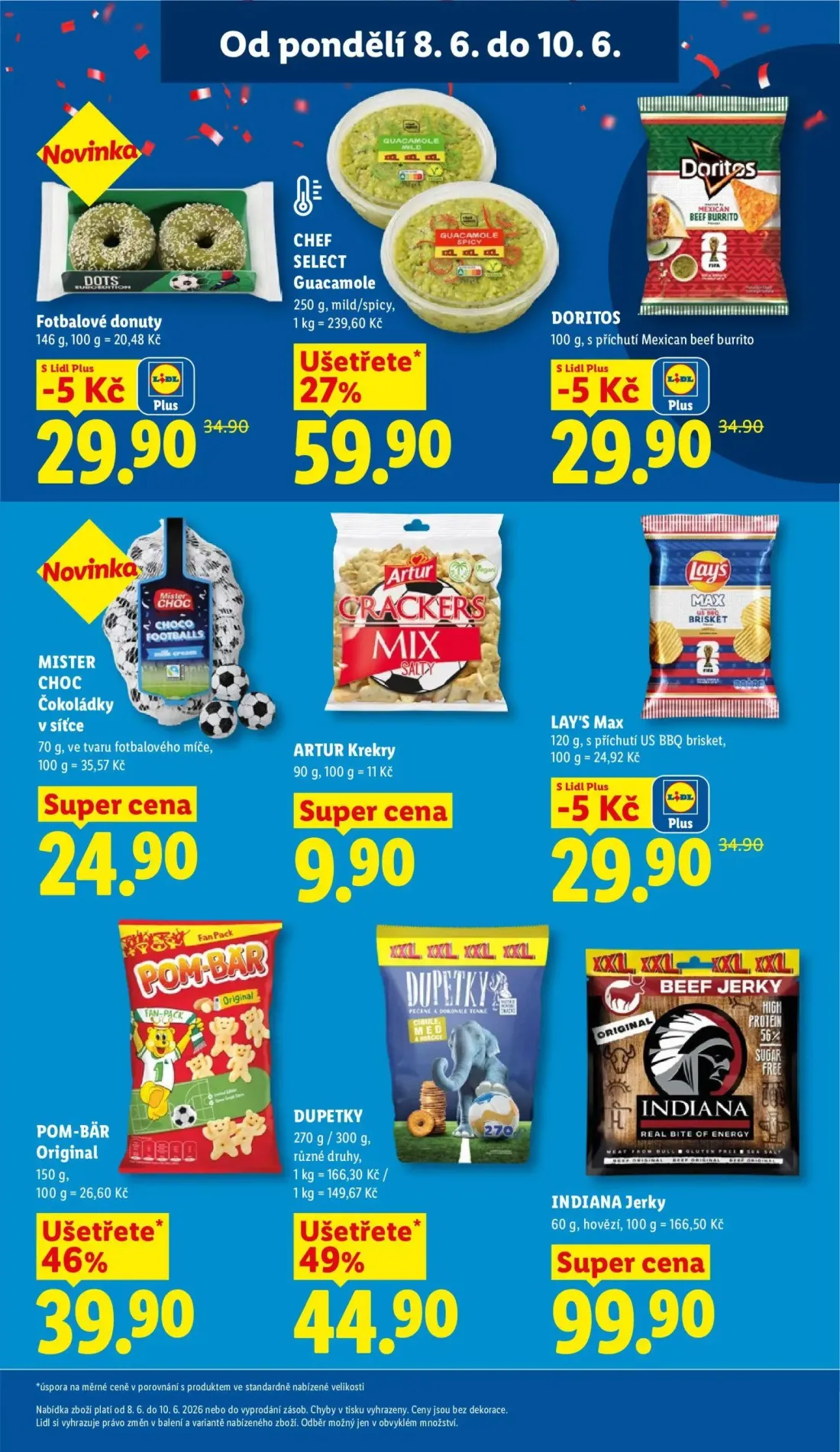 Lidl leták, strana 25 z 55 — Fotbalové donuty, DORITOS, LAY'S Max