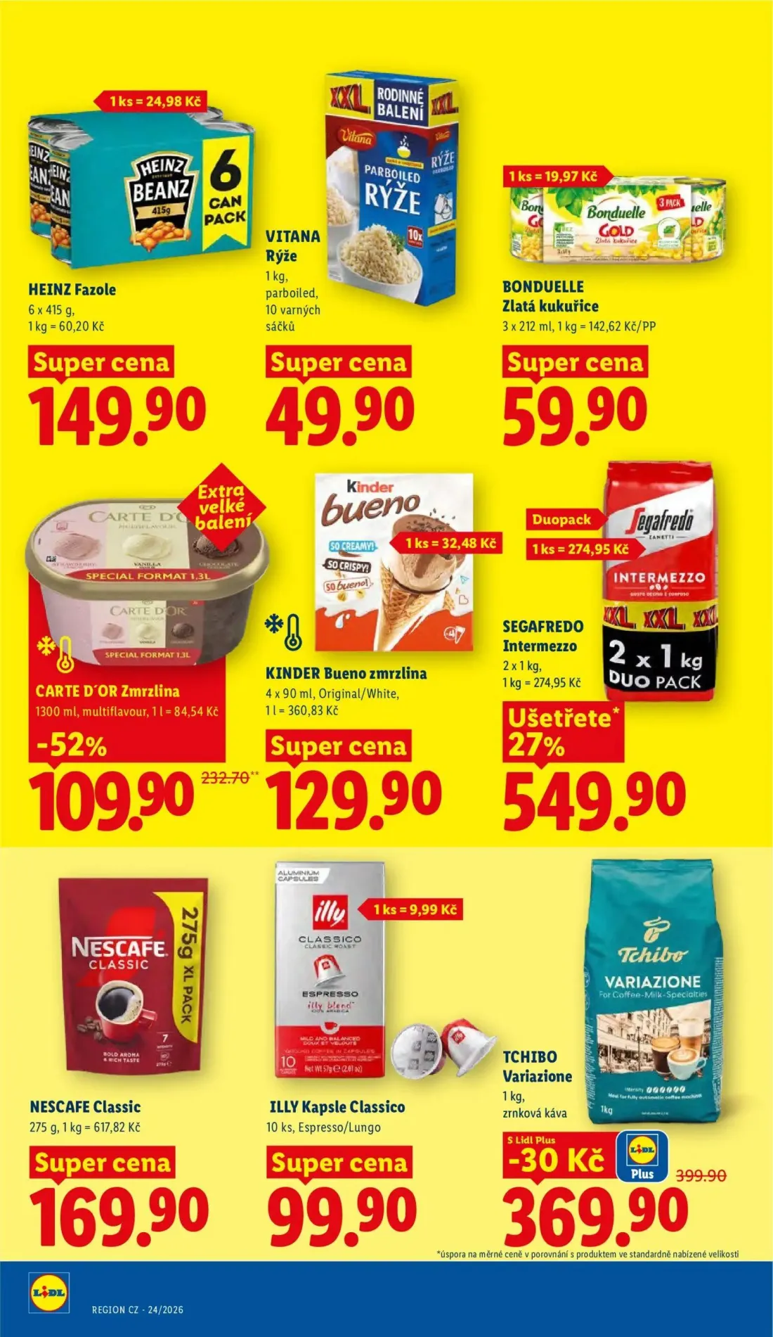 Lidl leták, strana 24 z 57 — CARTE D'OR Zmrzlina, TCHIBO Variazione, KINDER Bueno zmrzlina