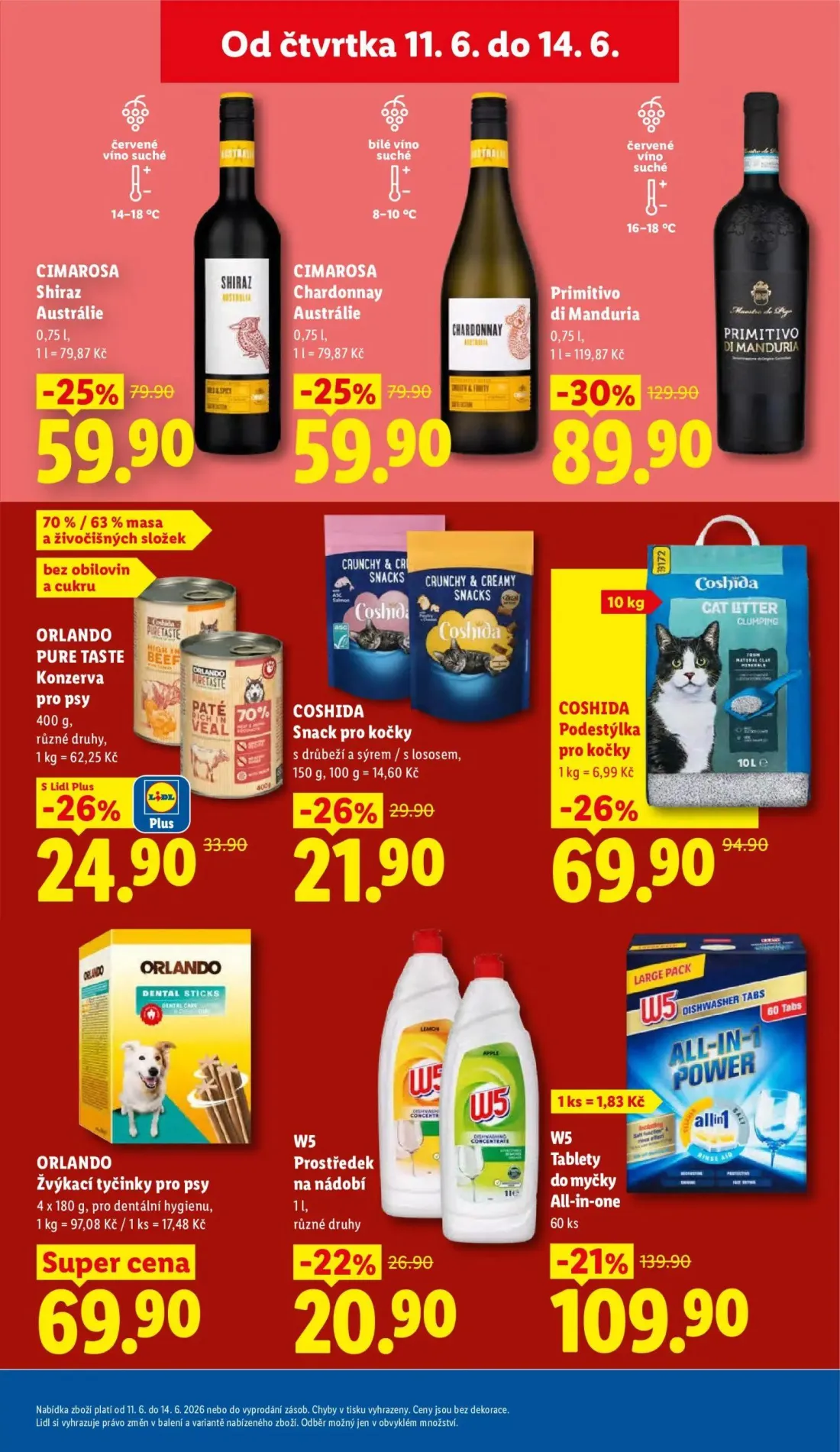 Lidl leták, strana 33 z 57 — W5 Tablety do myčky All-in-one, COSHIDA Podestýlka pro kočky, ORLANDO PURE TASTE Konzerva pro p…