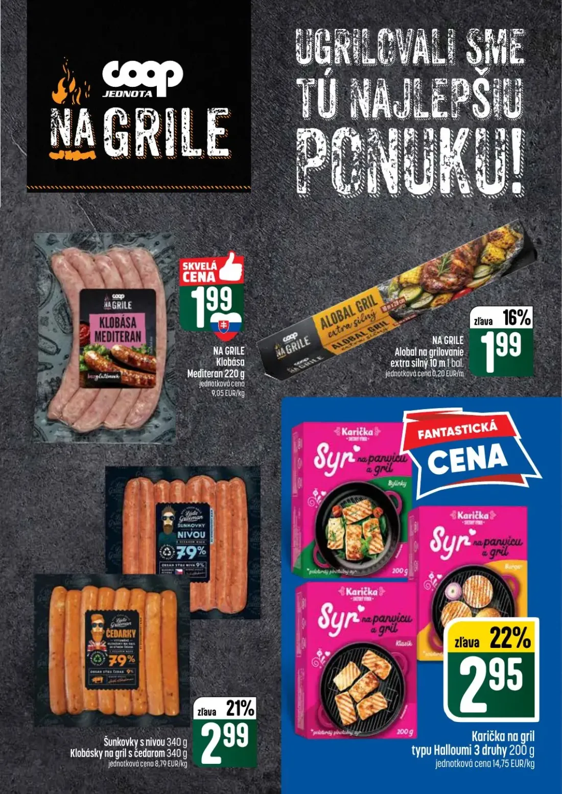 Coop Tempo leták, strana 13 z 62 — Klobása Mediteran, Alobal na grilovanie extra silný, Klobásky na gril s čedarom