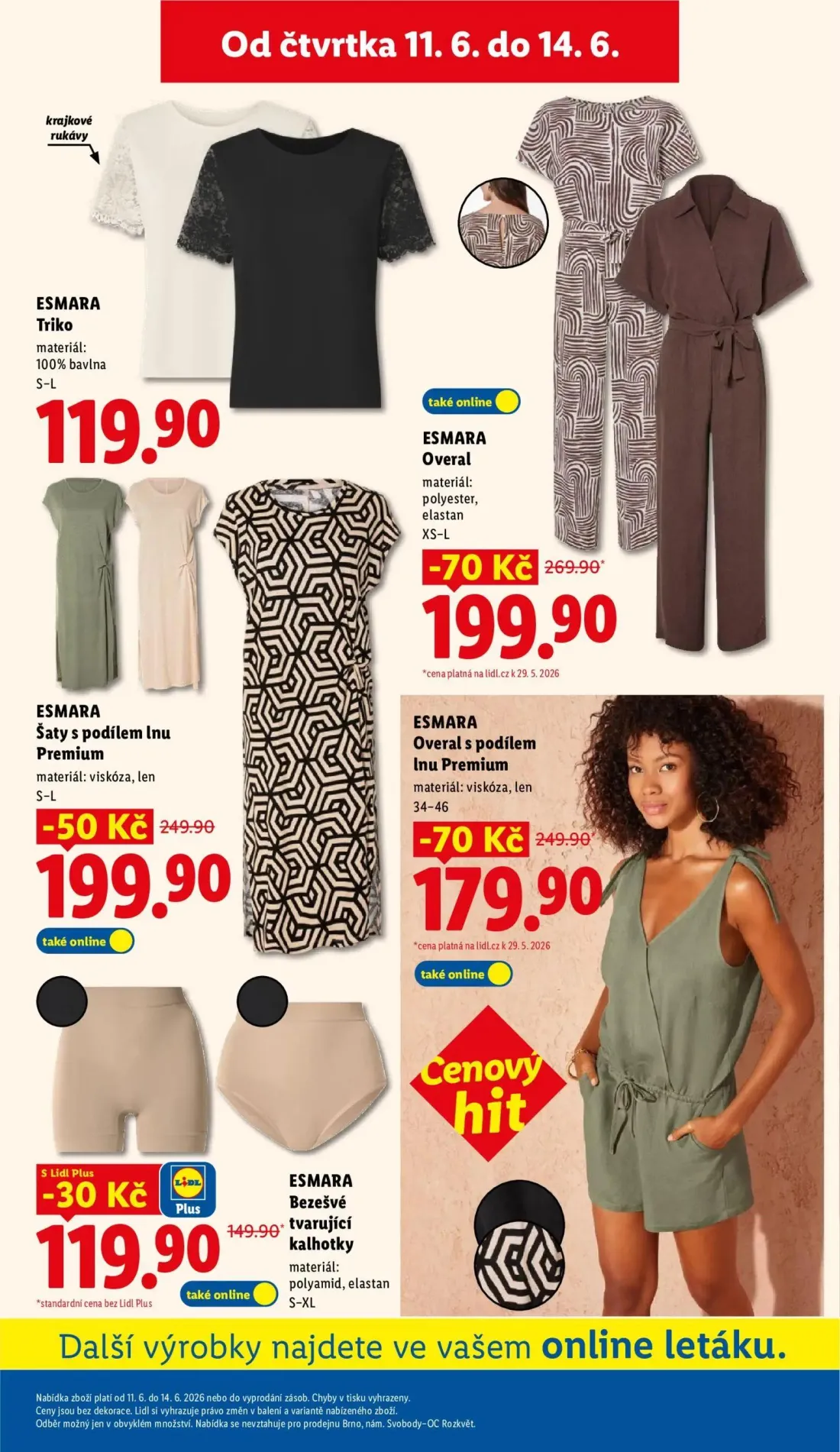 Lidl leták, strana 47 z 57 — ESMARA Overal, ESMARA Overal s podílem Inu Premium, ESMARA Šaty s podílem Inu Premium