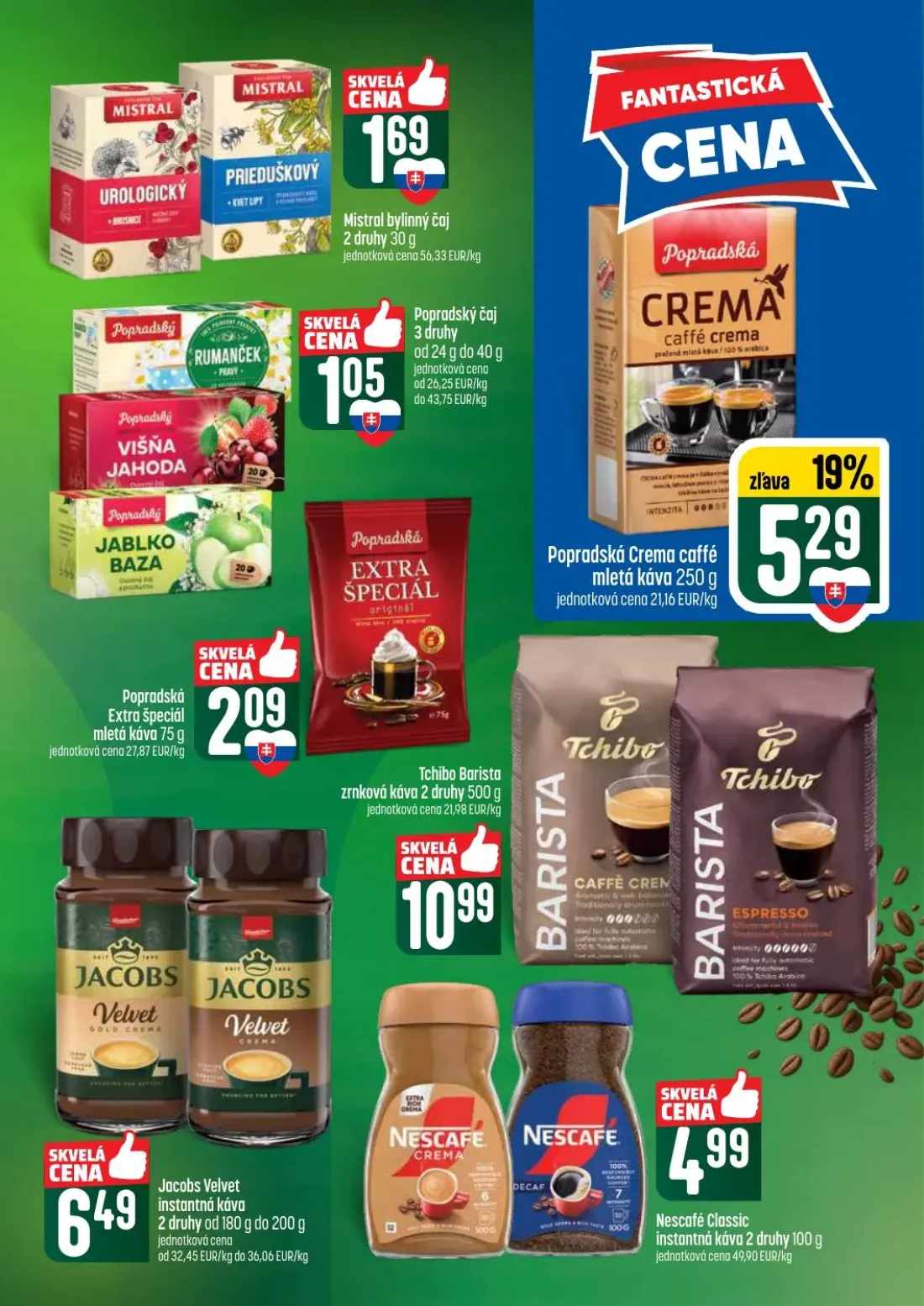 Coop Tempo leták, strana 49 z 62 — Mistral bylinný čaj, Popradský čaj, Popradská Crema caffé mletá káva