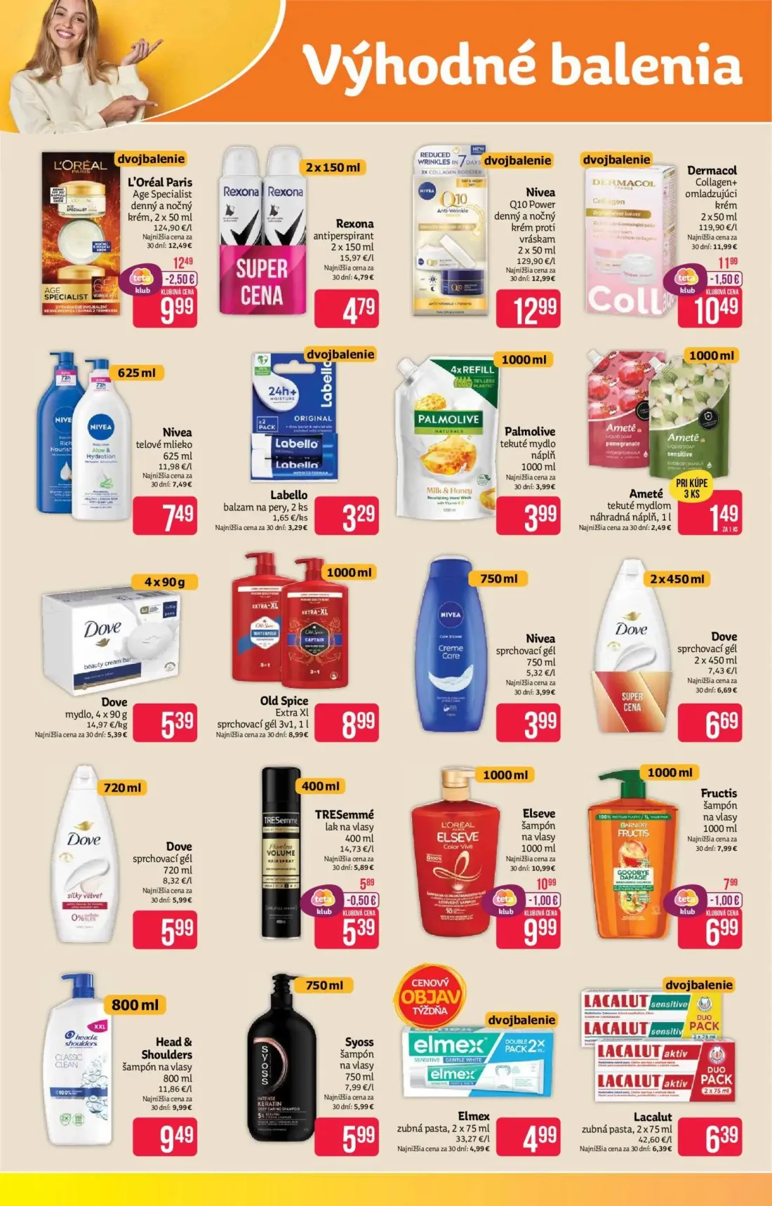 Teta Drogerie leták, strana 2 z 16 — Dermacol Collagen+ omladzujúci krém, Elseve šampón na vlasy, Fructis šampón na vlasy
