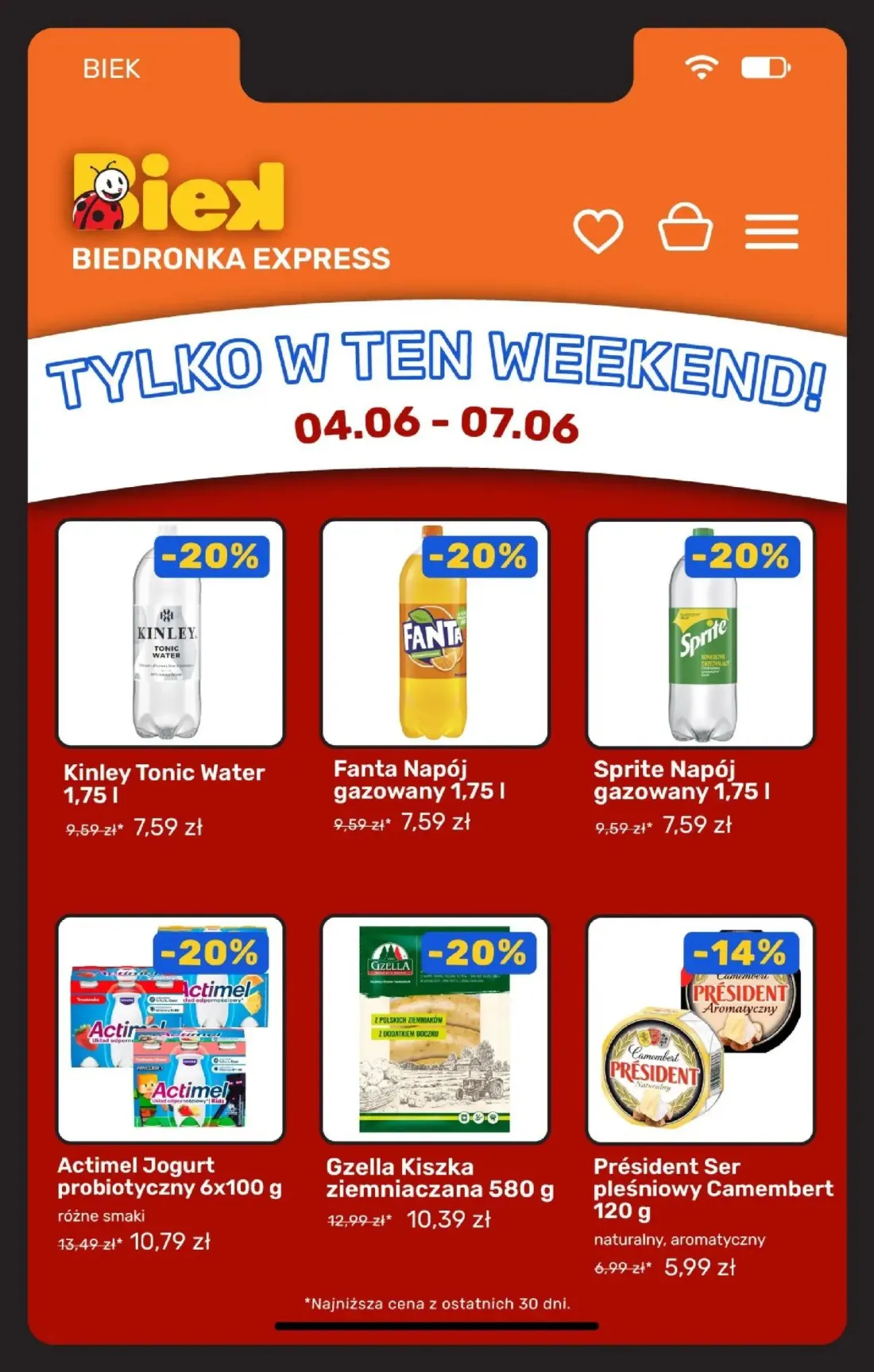 Biedronka gazetka, strona 4 z 19 — Kinley Tonic Water, Fanta Napój gazowany, Sprite Napój gazowany