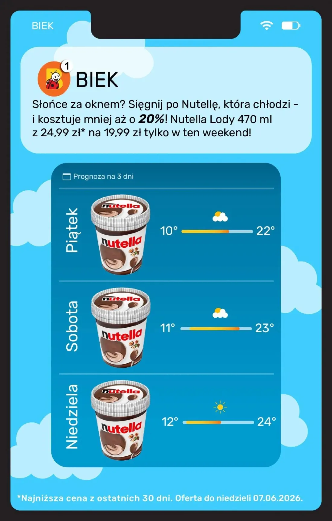 Biedronka gazetka, strona 9 z 19 — Nutella Lody
