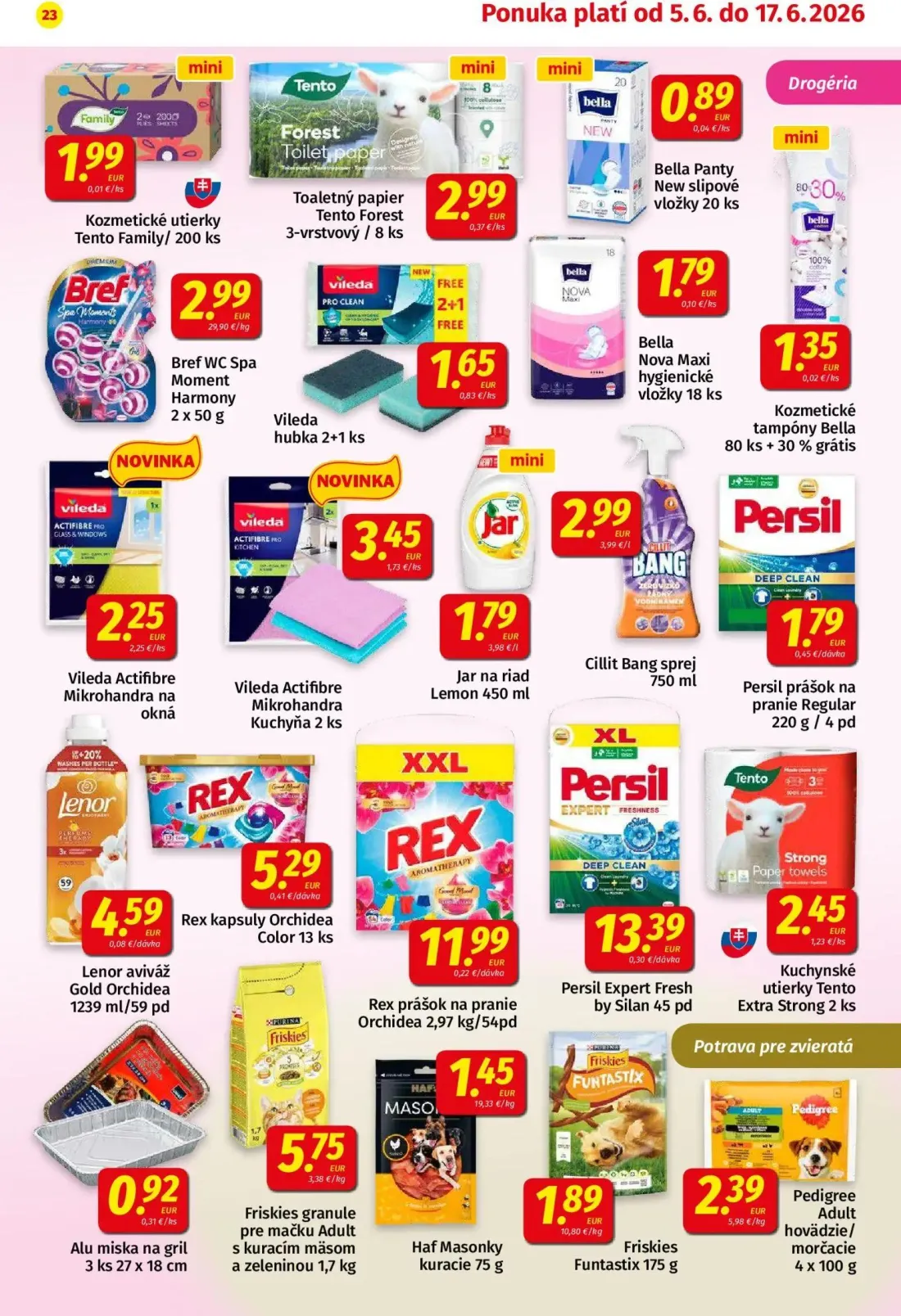 Koruna leták, strana 23 z 24 — Kozmetické utierky Tento Family, Toaletný papier Tento Forest 3-vrstvový, Jar na riad Lemon