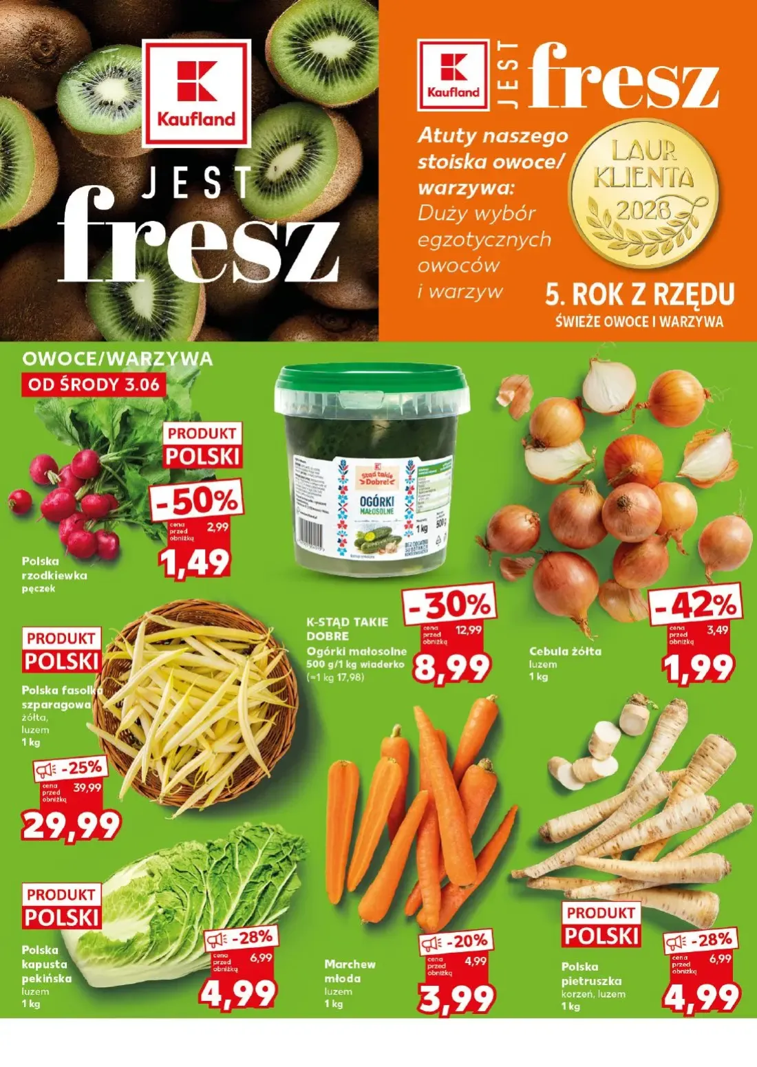 Kaufland gazetka, strona 8 z 24 — Polska fasolka szparagowa żółta, Ogórki małosolne 500 g/1 kg wiaderko, Polska pietruszka k…