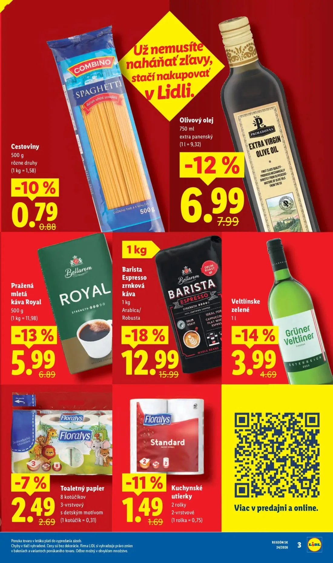 Lidl leták, strana 3 z 99 — Barista Espresso zrnková káva, Pražená mletá káva Royal
