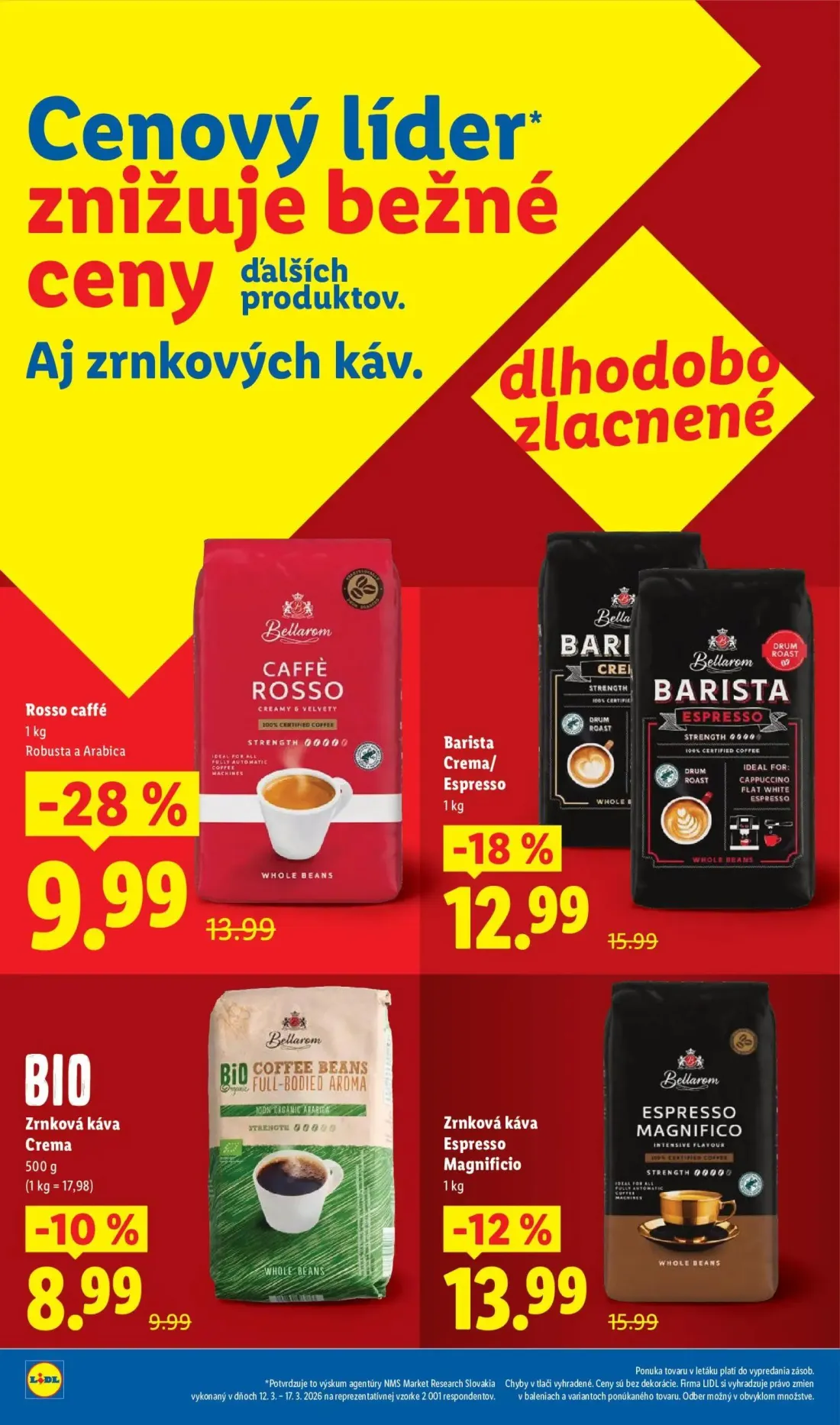Lidl leták, strana 4 z 99 — Rosso caffé, Barista Crema/Espresso, Zrnková káva Espresso Magnificio