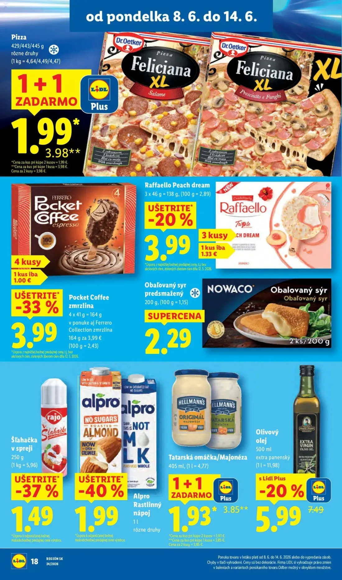 Lidl leták, strana 28 z 99 — Pocket Coffee zmrzlina, Raffaello Peach dream
