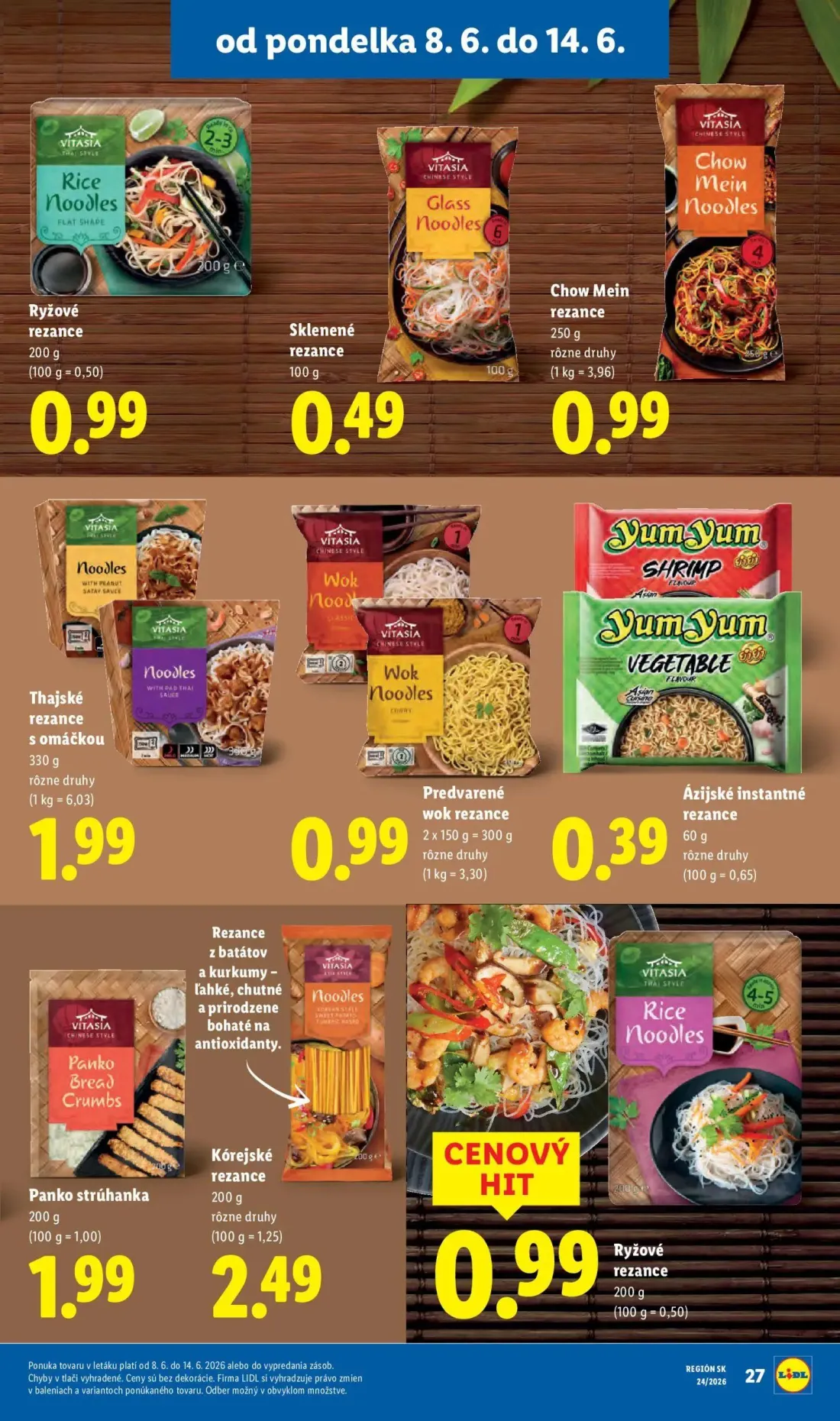 Lidl leták, strana 39 z 99 — Ryžové rezance, Sklenené rezance, Chow Mein rezance