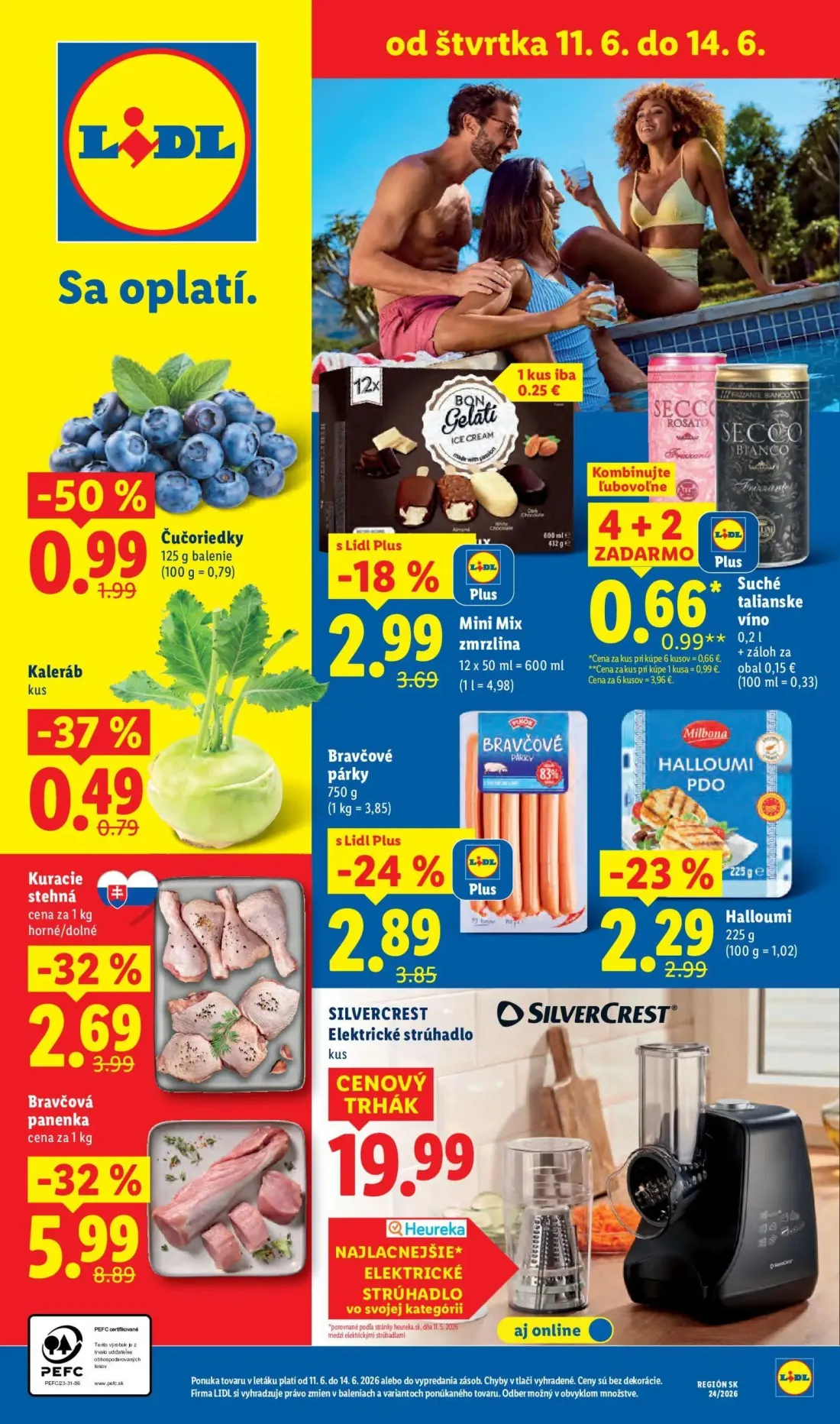 Lidl leták, strana 61 z 99 — Čučoriedky, Mini Mix zmrzlina, Halloumi