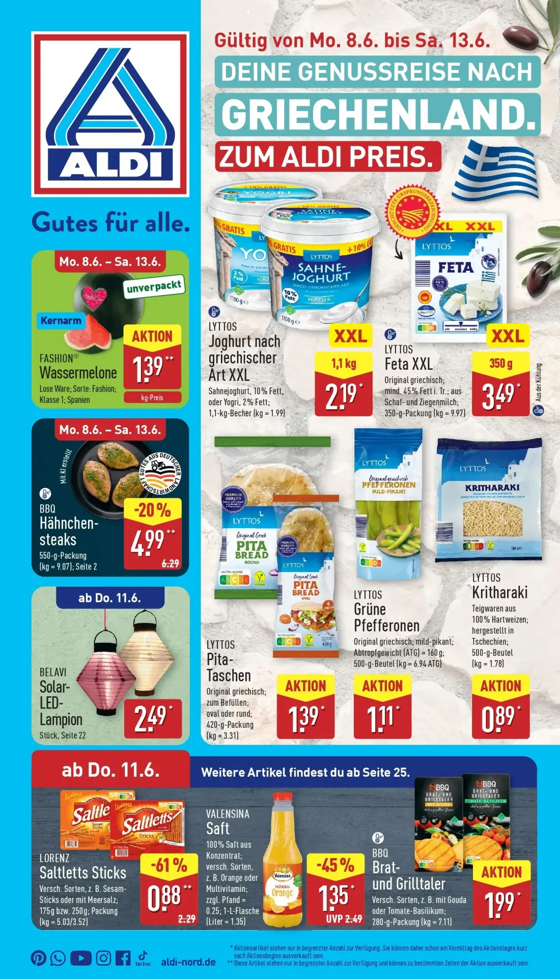 Aldi Nord Prospekt, Seite 5 von 40 — FASHION® Wassermelone, BELAVI Solar-LED-Lampion