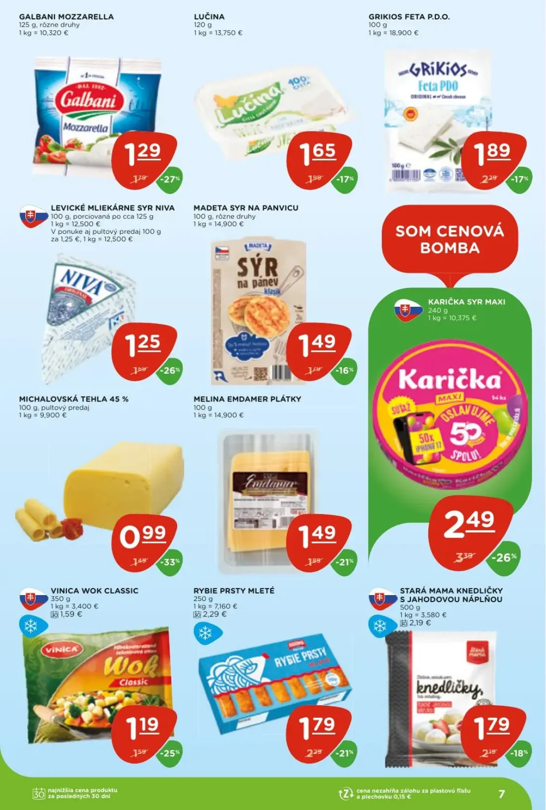 Terno leták, strana 7 z 24 — KARIČKA SYR MAXI, GALBANI MOZZARELLA, LEVICKÉ MLIEKÁRNE SYR NIVA
