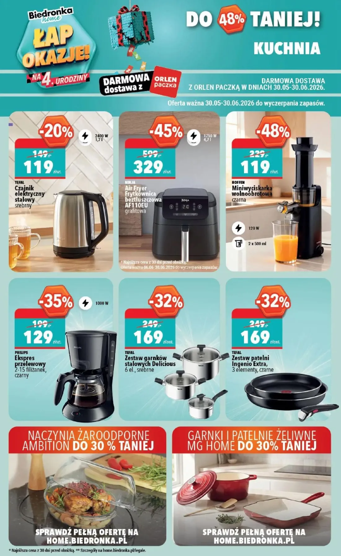 Biedronka gazetka, strona 7 z 10 — Air Fryer Frytkownica beztłuszczowa AF110EU grafitowa, Miniwyciskarka wolnoobrotowa czarn…